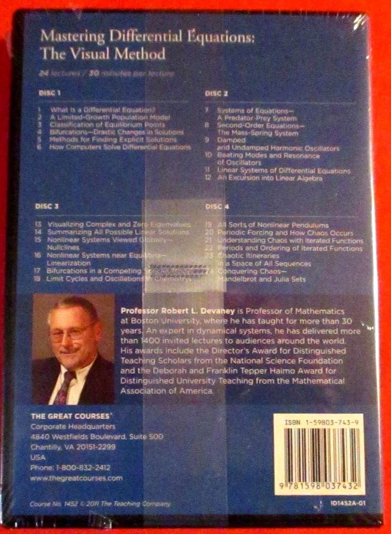 Great Courses Mastering Differential Equations The Visual Method DVDs + Book NEW