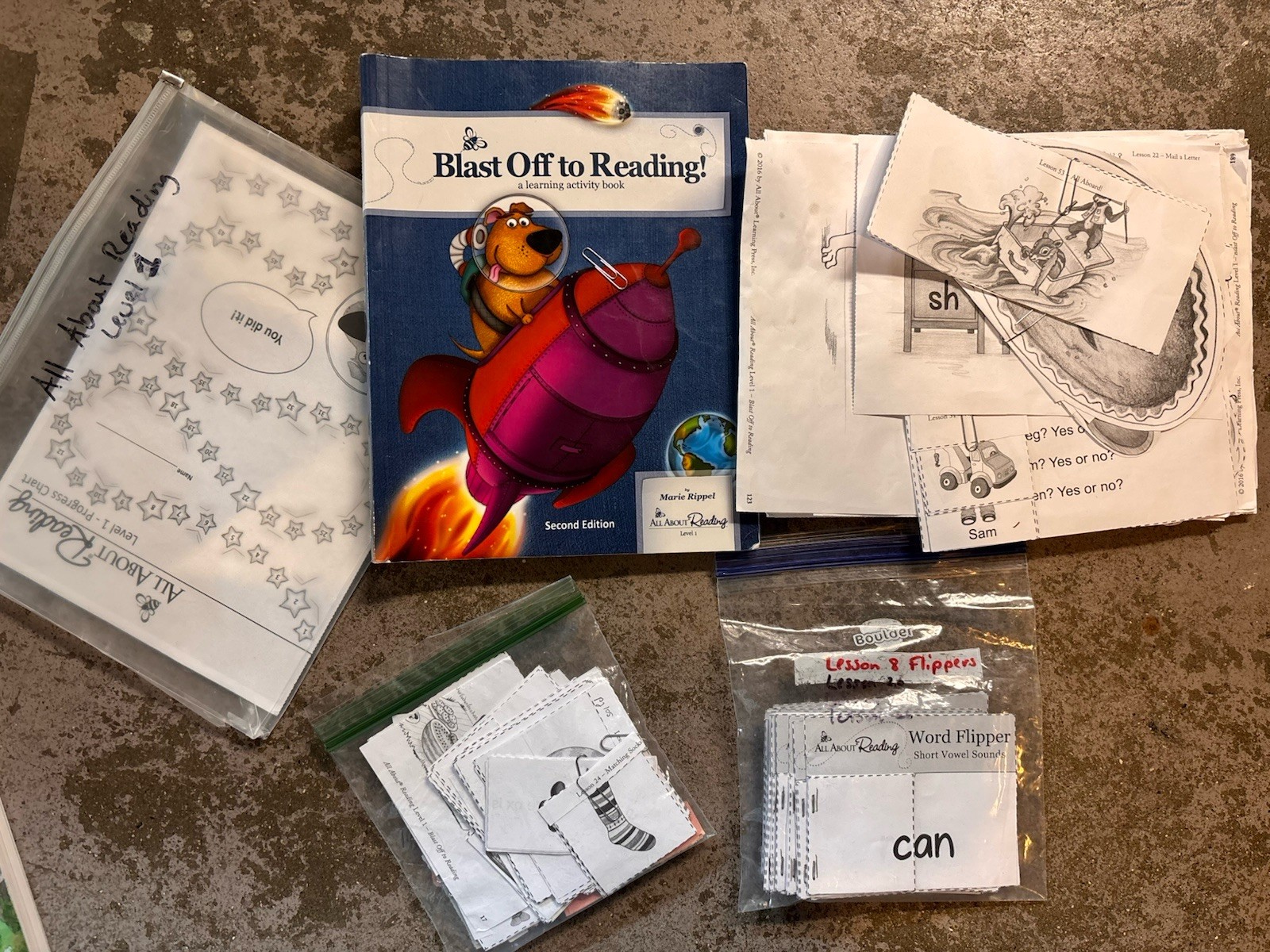 All About Reading Level 1 Complete Set (B&W), Includes Tiles!