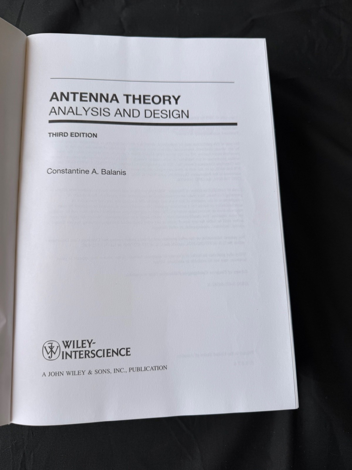 ANTENNA THEORY ANALYSIS AND DESIGN – CONSTANTINE A BALANIS – 2005 -THIRD EDITION