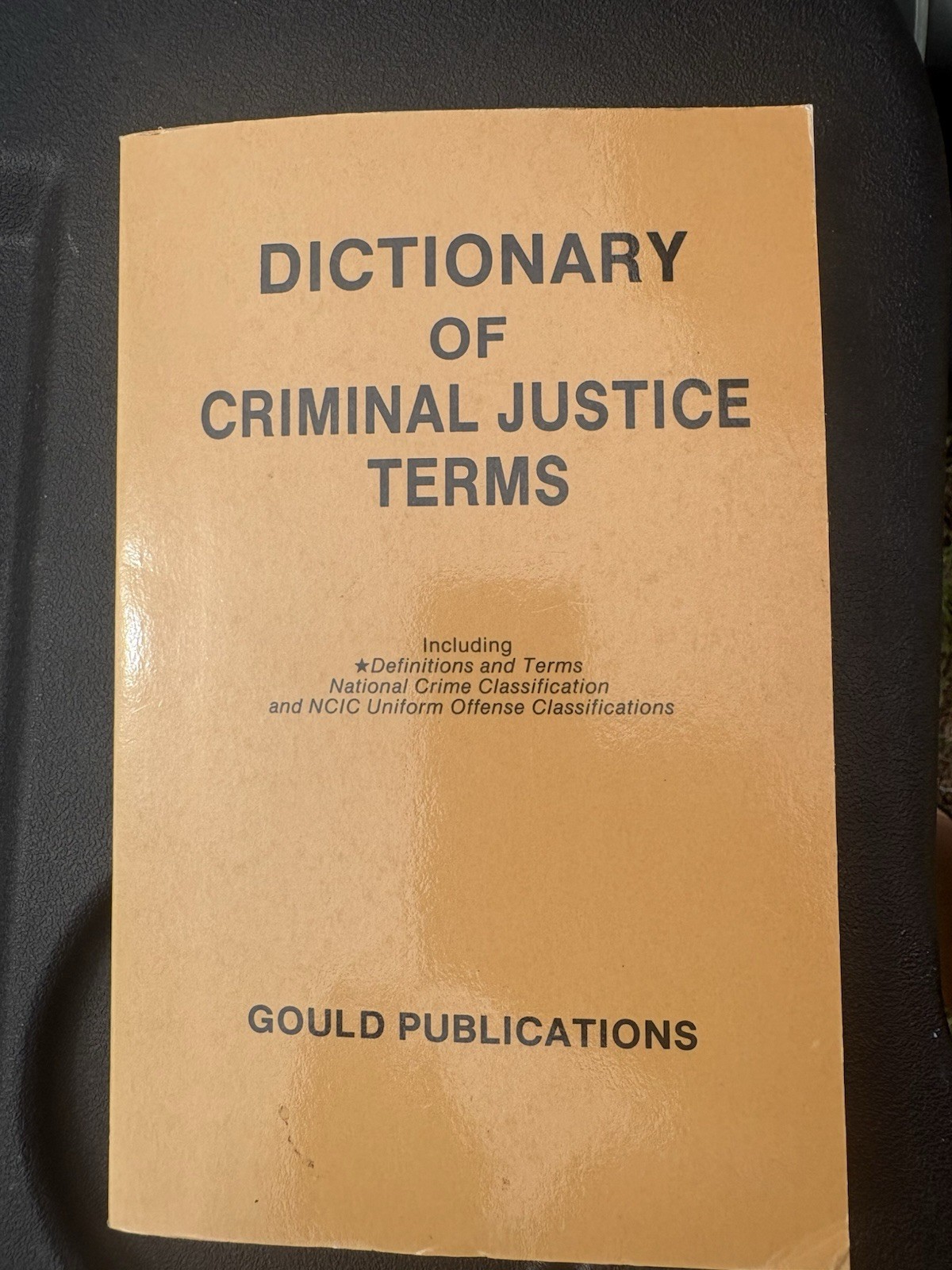 DICTIONARY OF CRIMINAL JUSTICE TERMS By Gould (1984) MINT Condition Softcover