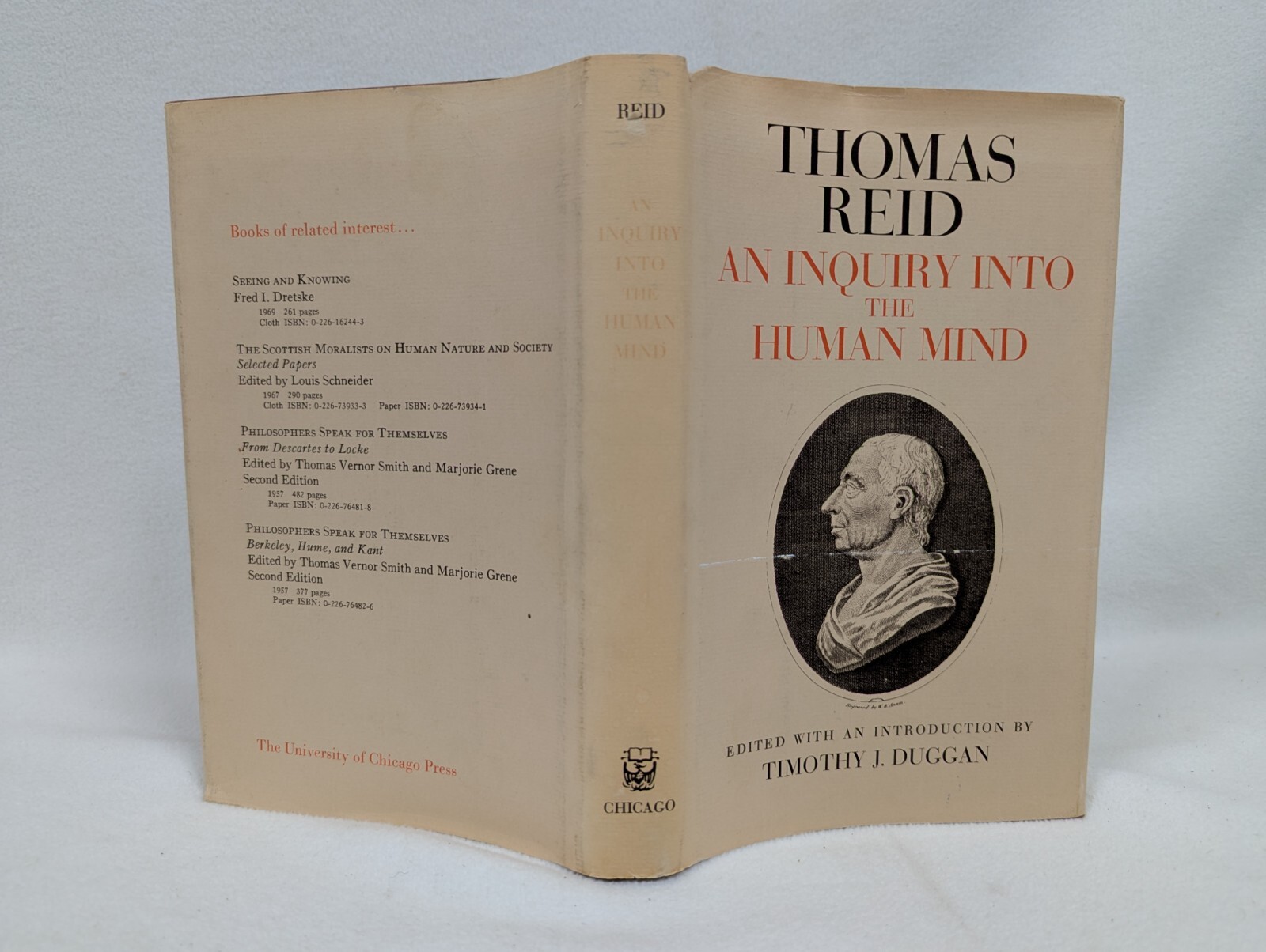 AN INQUIRY INTO THE HUMAN MIND ~ Thomas Reid & T. J. Duggan ~ Vintage 1970 HCDJ