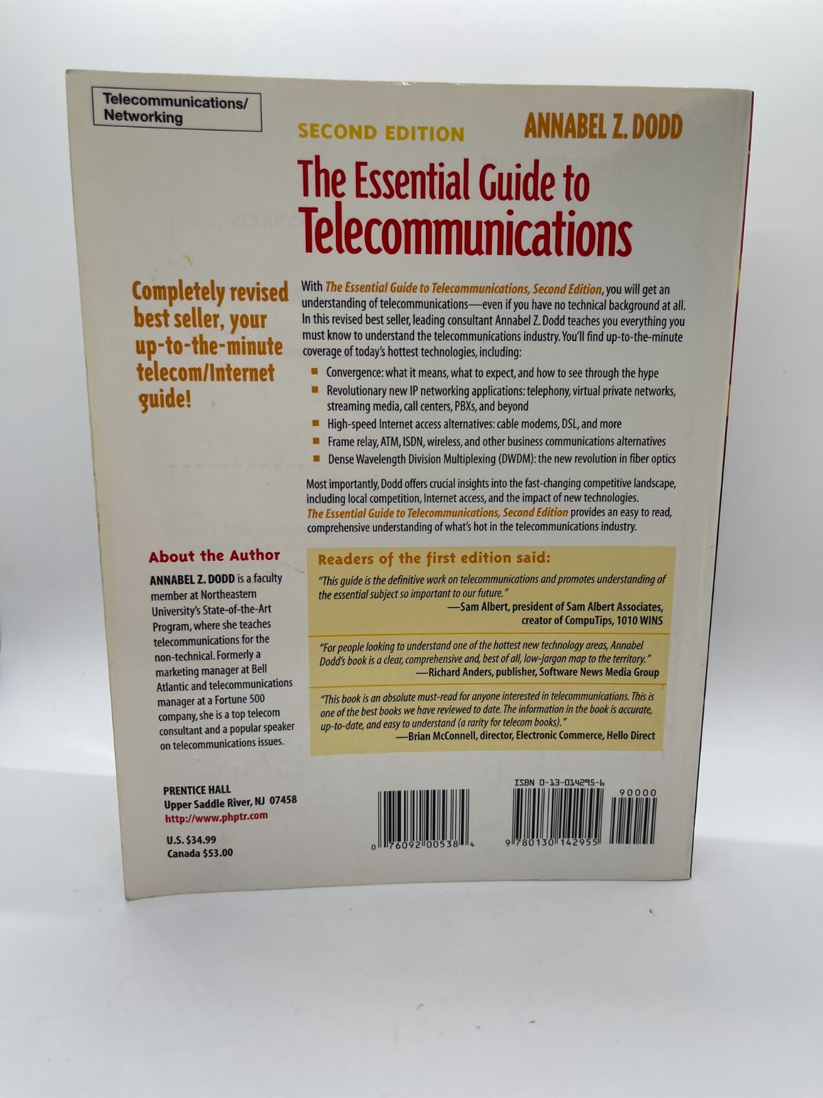 Essential Guide to Telecommunications 2nd Edition Trade Paperback Annabel Dodd