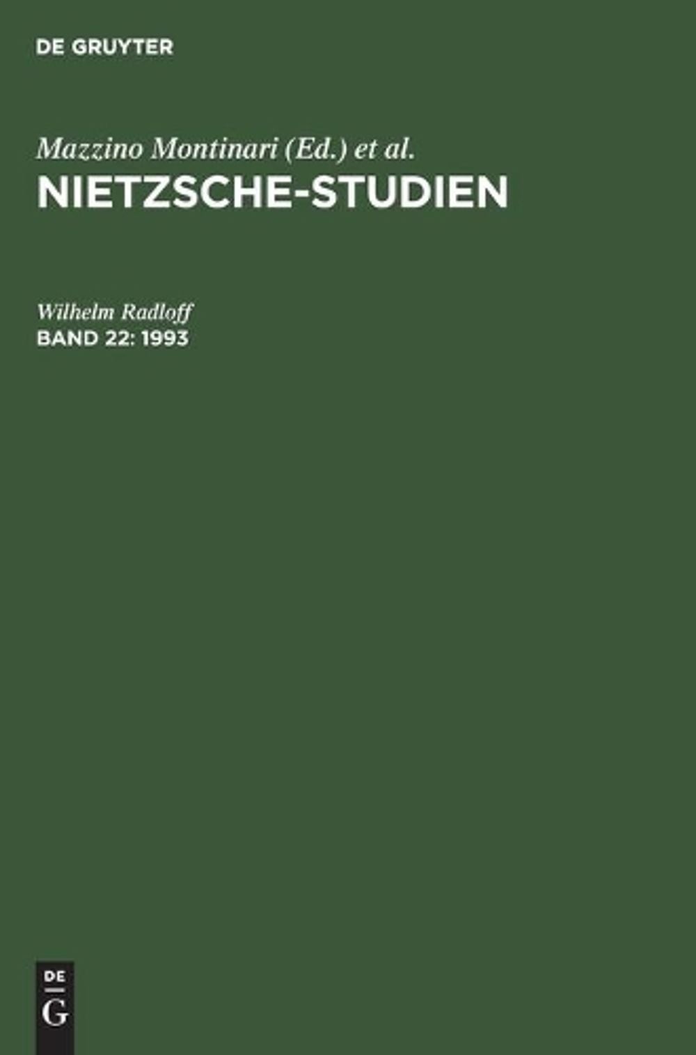 1993: NIETZ-B, Band 22 by Mazzino Montinari (German) Hardcover Book