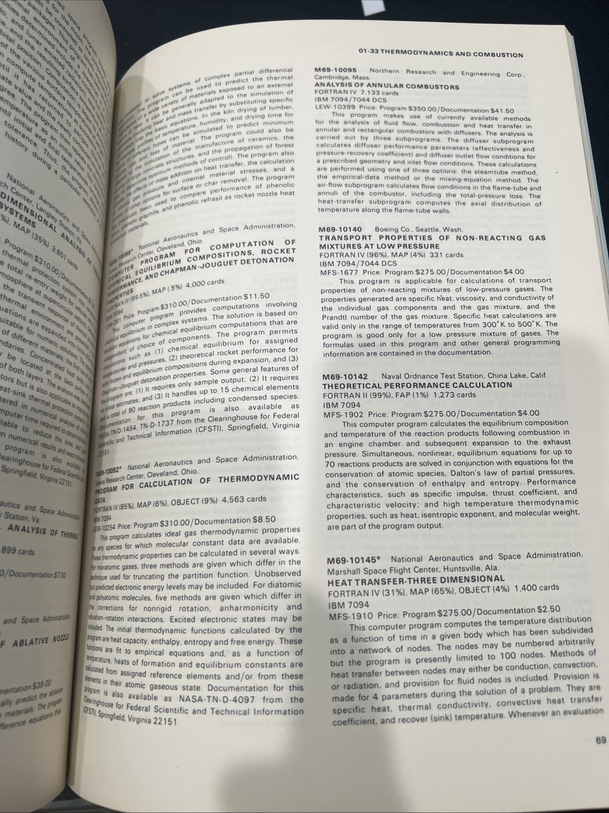 Computer Program Abstracts By NASA July 15 1969 vol 1 No 1/2 Combined. Rare!