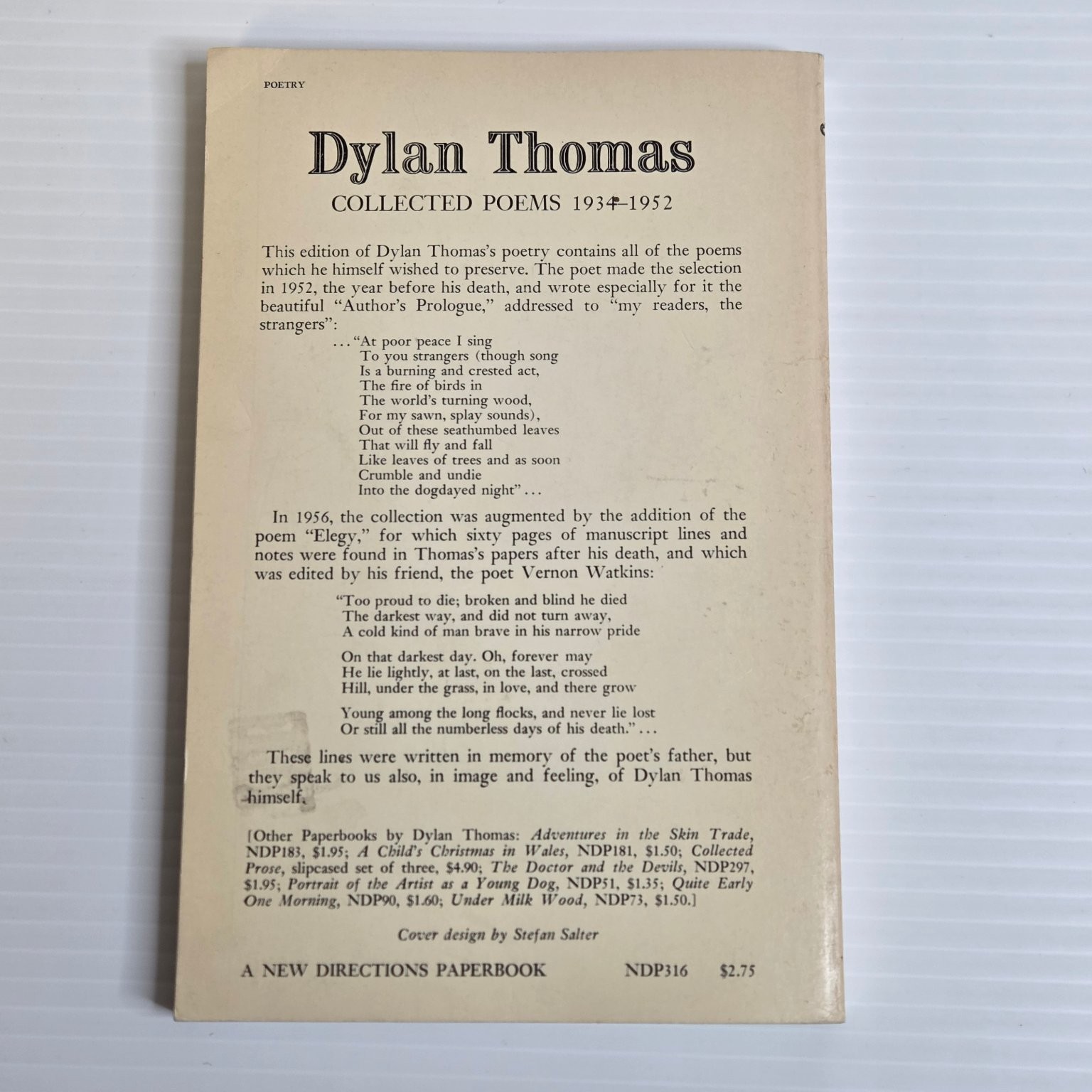 Collected Poems Dylan Thomas Poetry Paperback 1971 New Directions Book NDP316