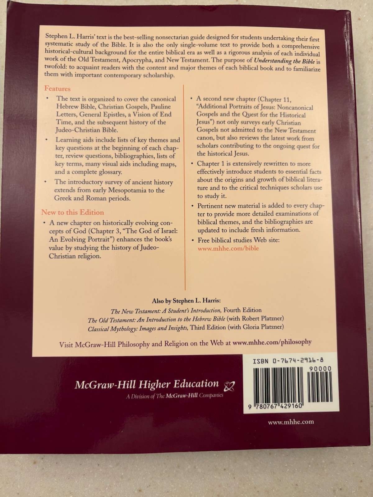 Stephen Harris, Understanding the Bible Sixth Edition