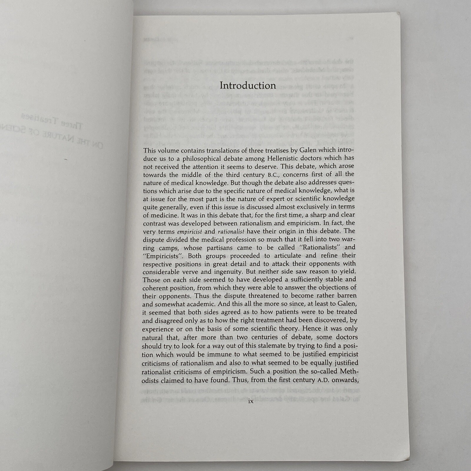 Hackett Classics Ser.: Three Treatises on the Nature of Science by Galen 1985 PB