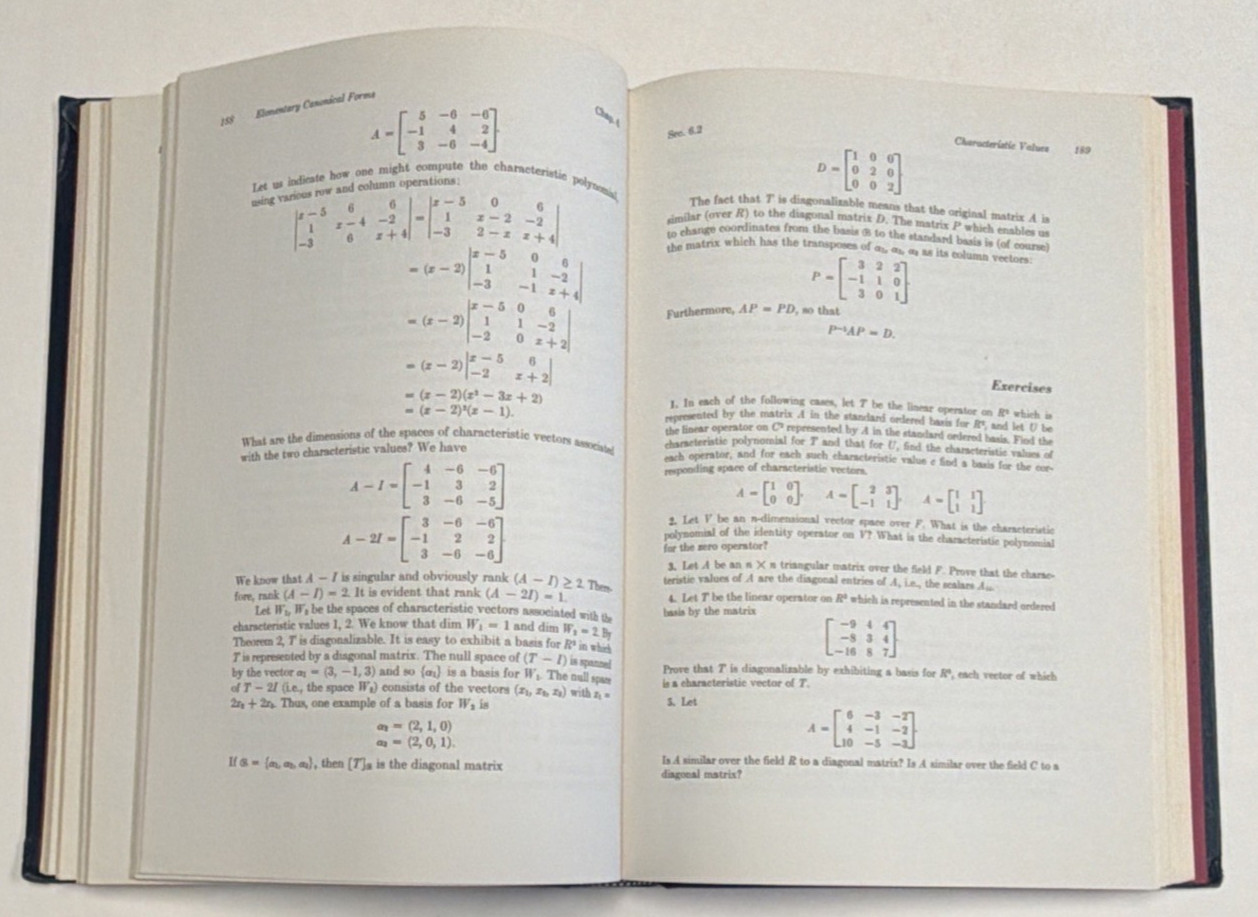 Linear Algebra Kenneth Hoffman Ray Kunze 2nd Ed Prentice Hall 1971 HC