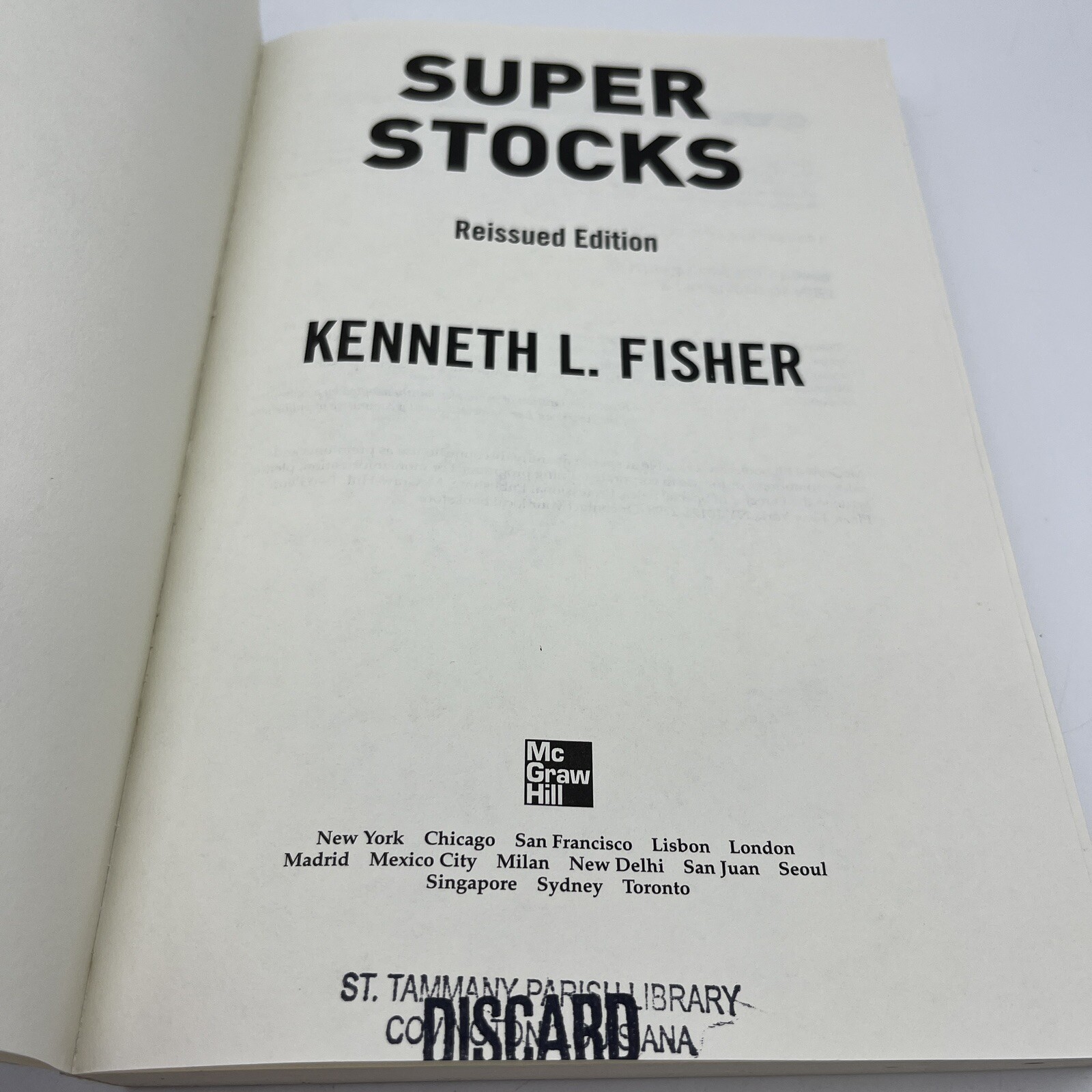 Super Stocks By Kenneth Fisher 0071499814 *Former Library Book
