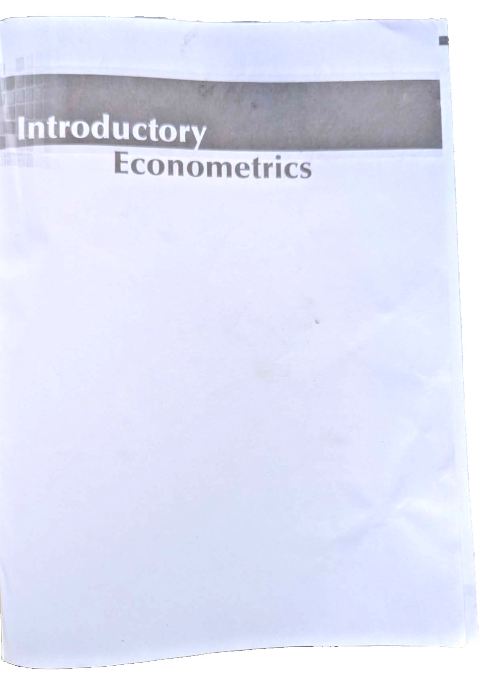 Introductory Econometrics: A Modern Approach by Jeffrey M Wooldridge College NIP