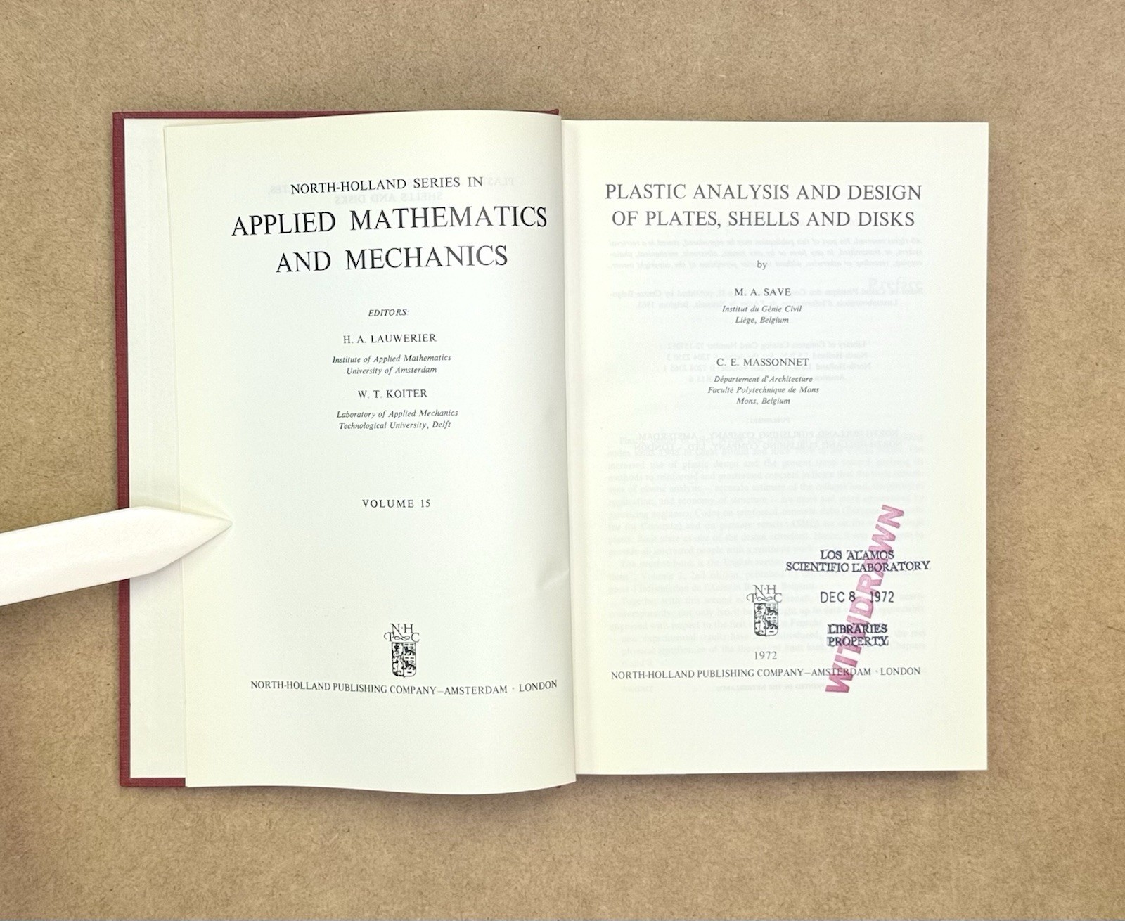 LANL Copy! Plastic Analysis & Design of Plates, Shells & Disks by Save 1972 HCVG