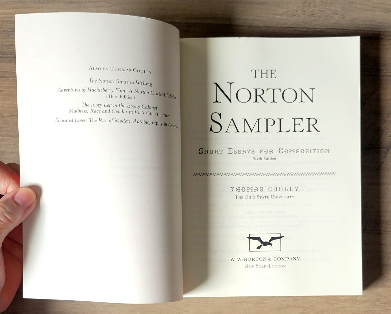 Norton Sampler Book Short Essays for Composition Thomas Cooley 6th Edition 2003