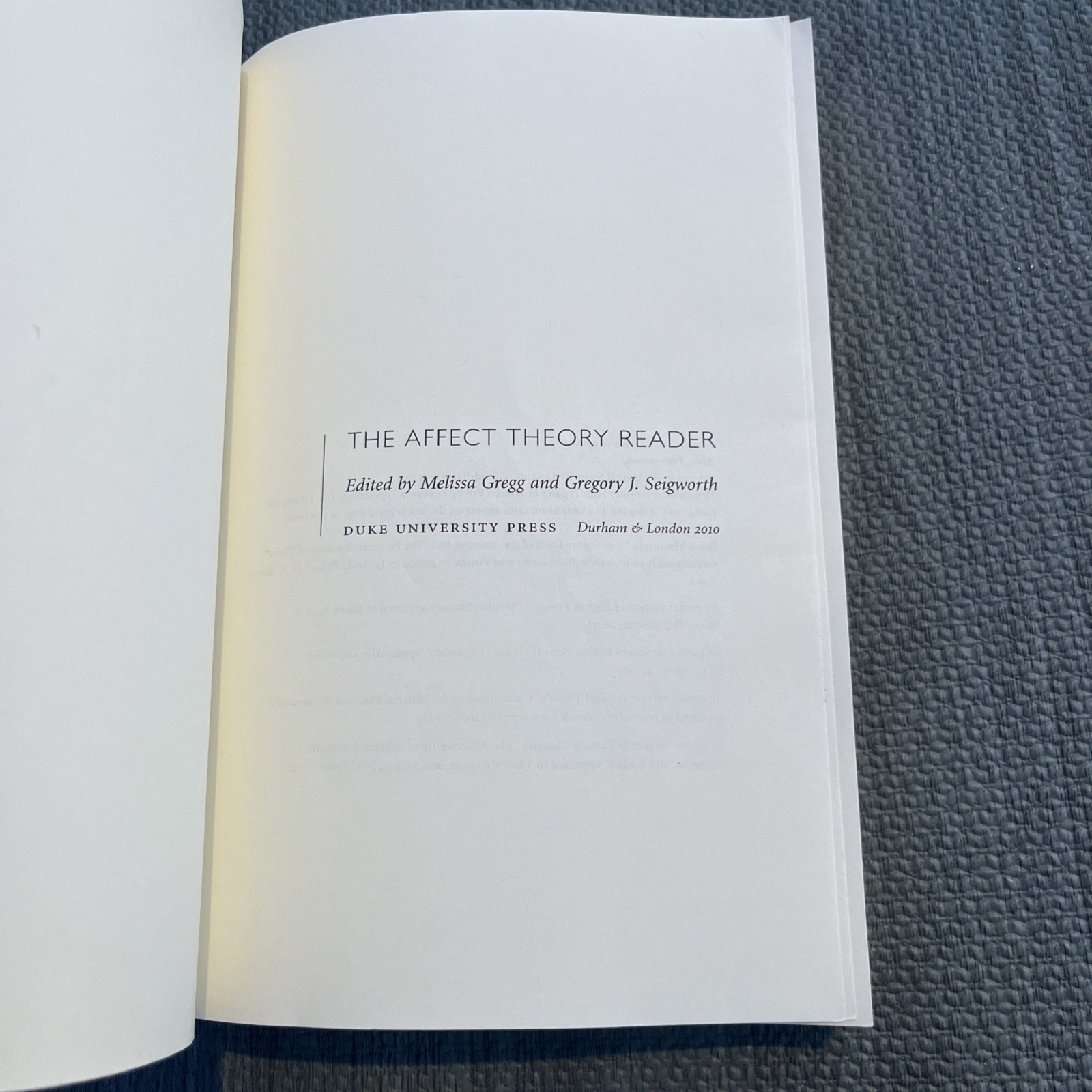 The Affect Theory Reader – Paperback By Melissa Gregg Gregory Seigworth