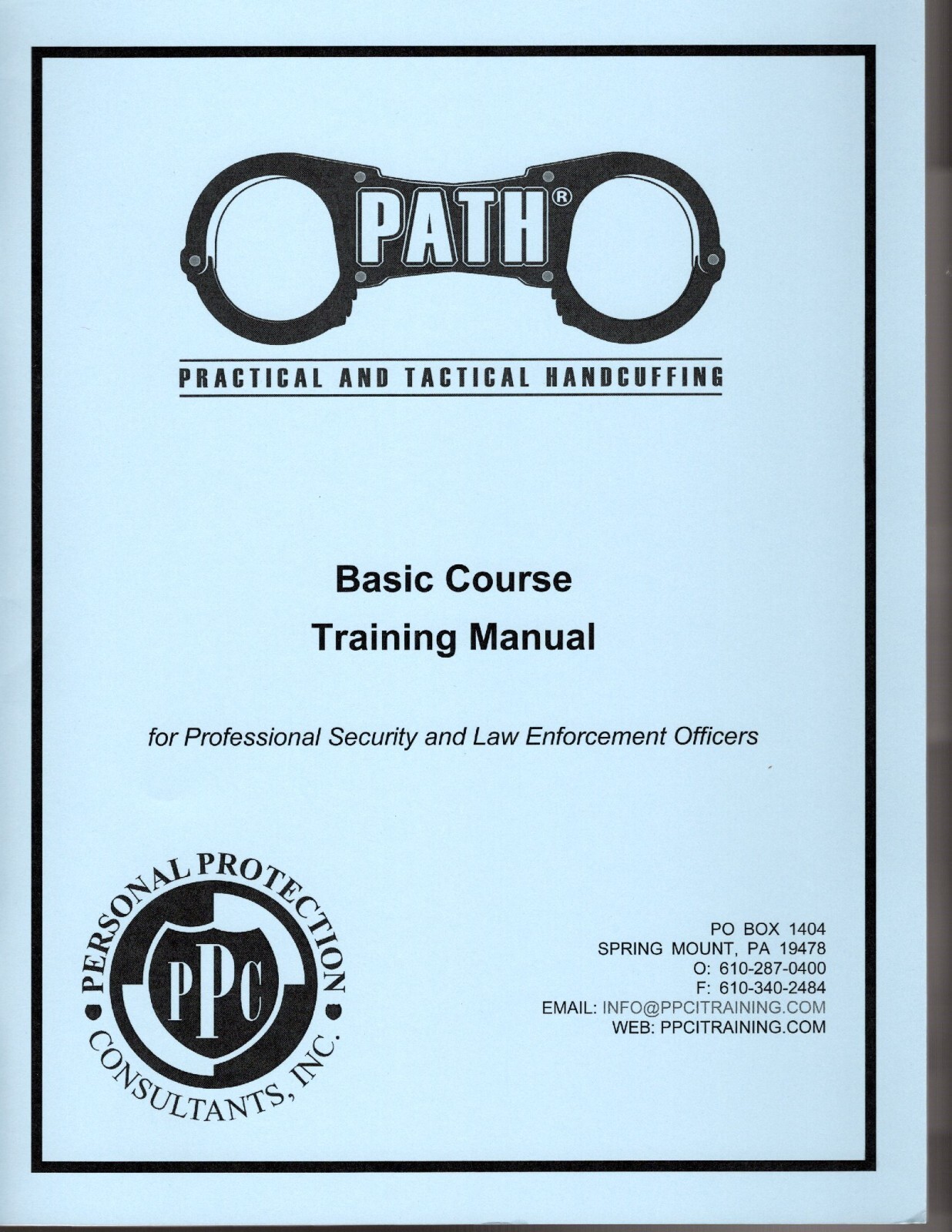 Book: Training manual: Police and Security: Handcuffs, Handcuffing