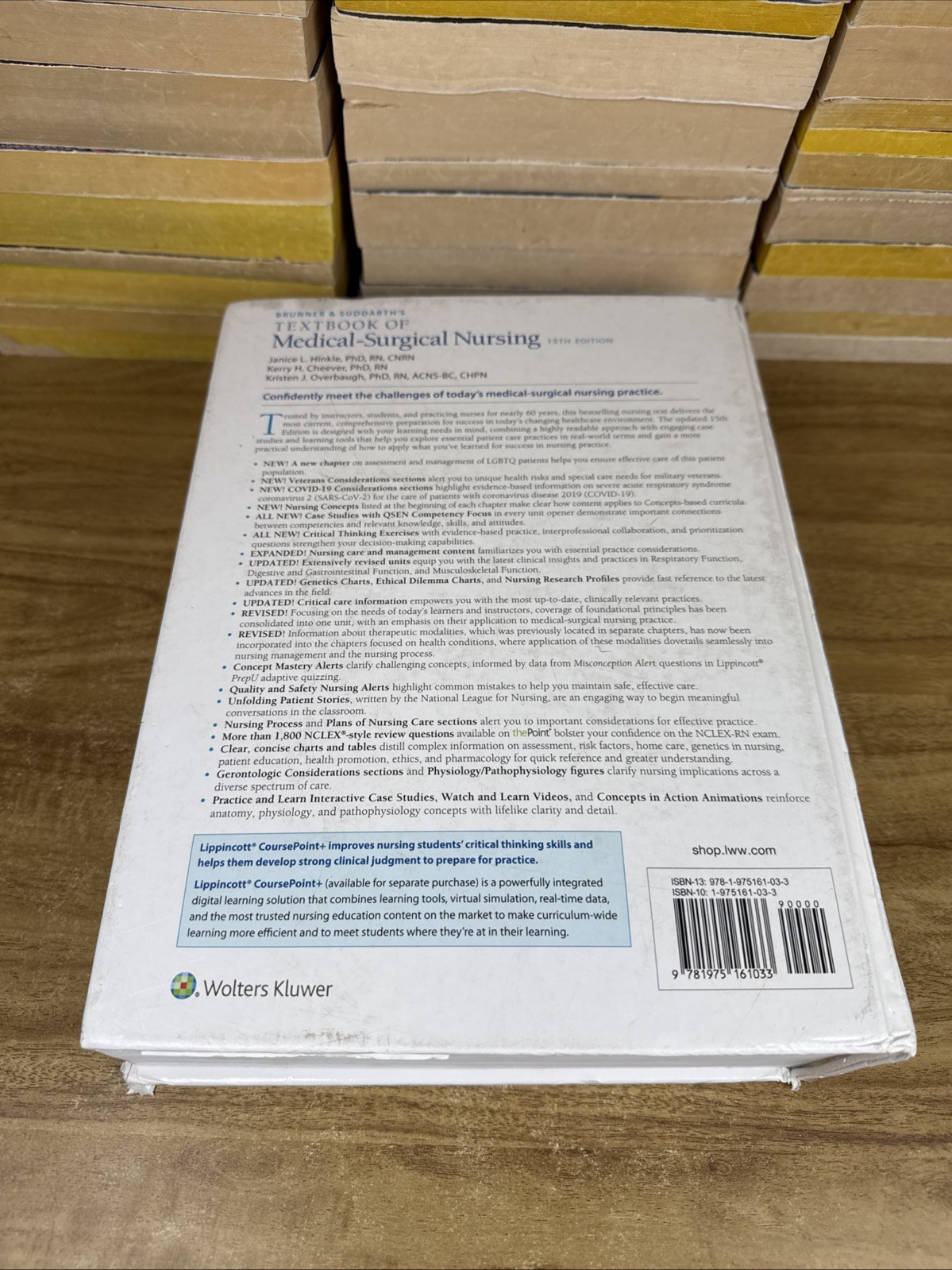 Brunner Suddarths Textbook of Medical-Surgical Nursing – Hardcover – ACCEPTABLE