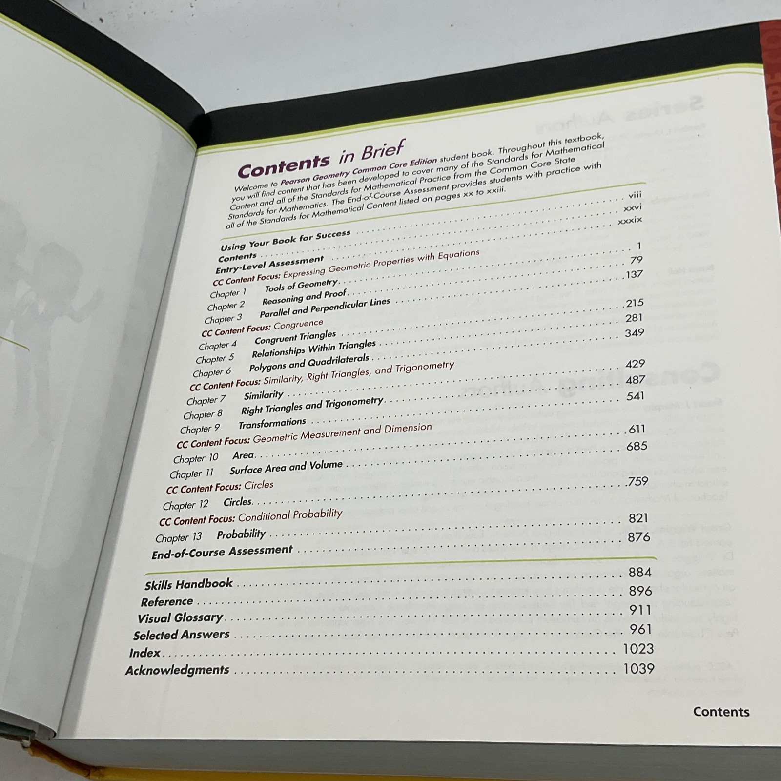 Geometry Common Core Pearson 2015 Hardcover
