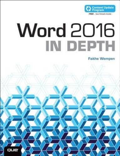 Word 2016 In Depth (includes Content Update Program) – Paperback – VERY GOOD