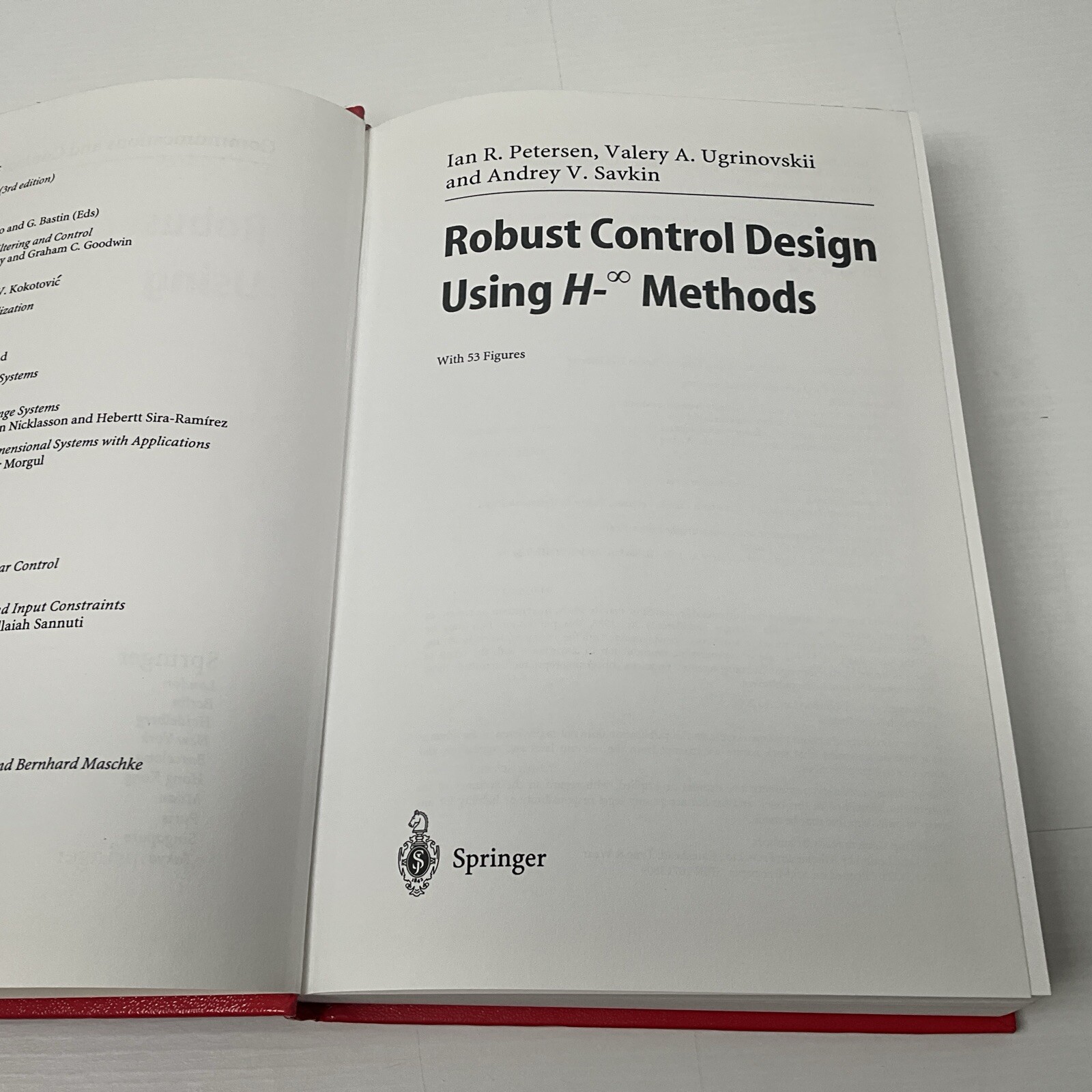 Robust Control Design Using H Methods, Hardcover by Petersen, Ian Richard; Ug…