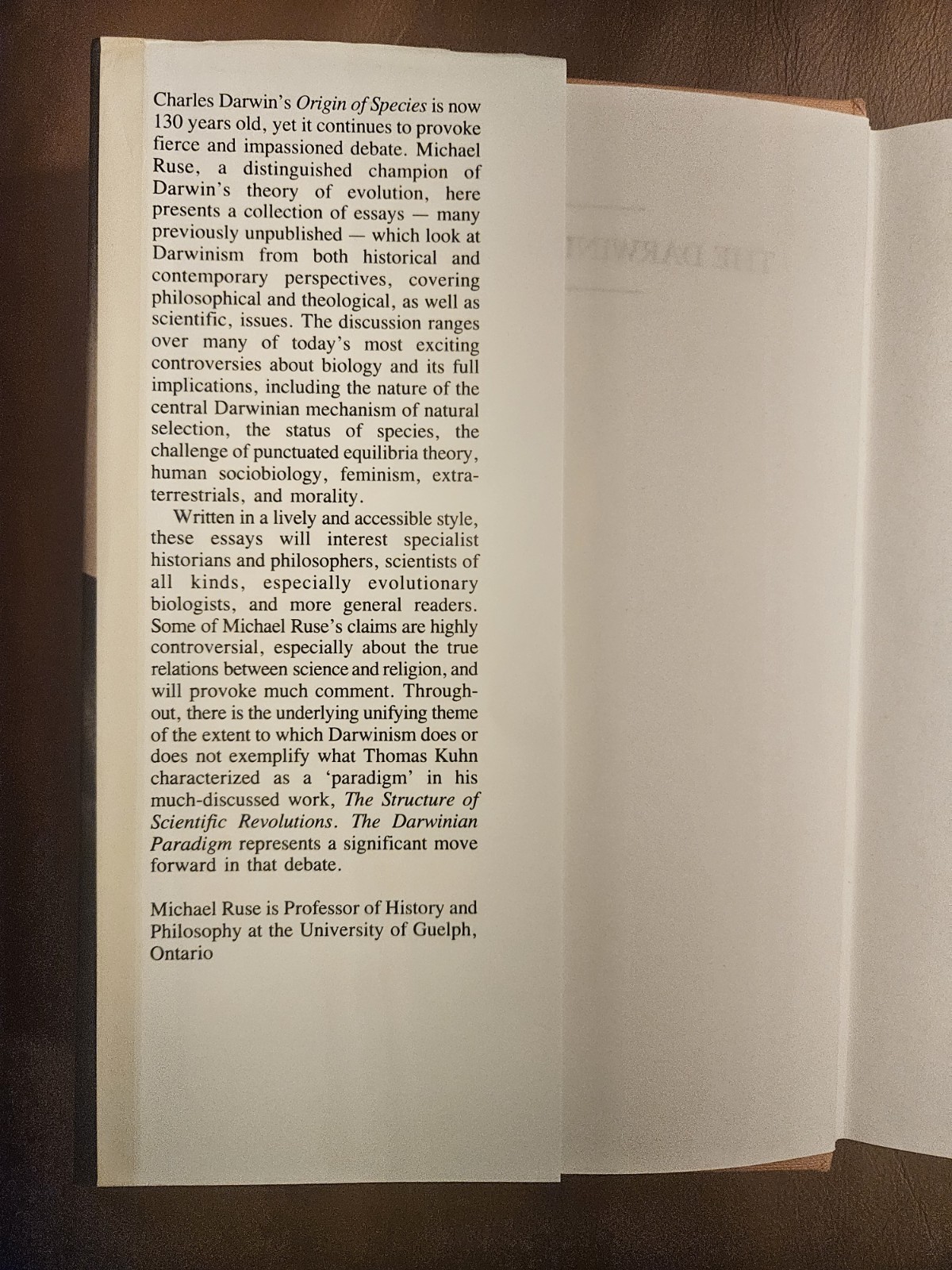 THE DARWINIAN PARADIGM by Michael Ruse