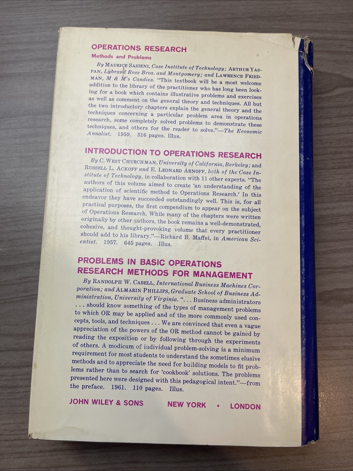 Mathematics For Modern Management Burton V. Dean, Maurice W. Sasieni & SK Gupta