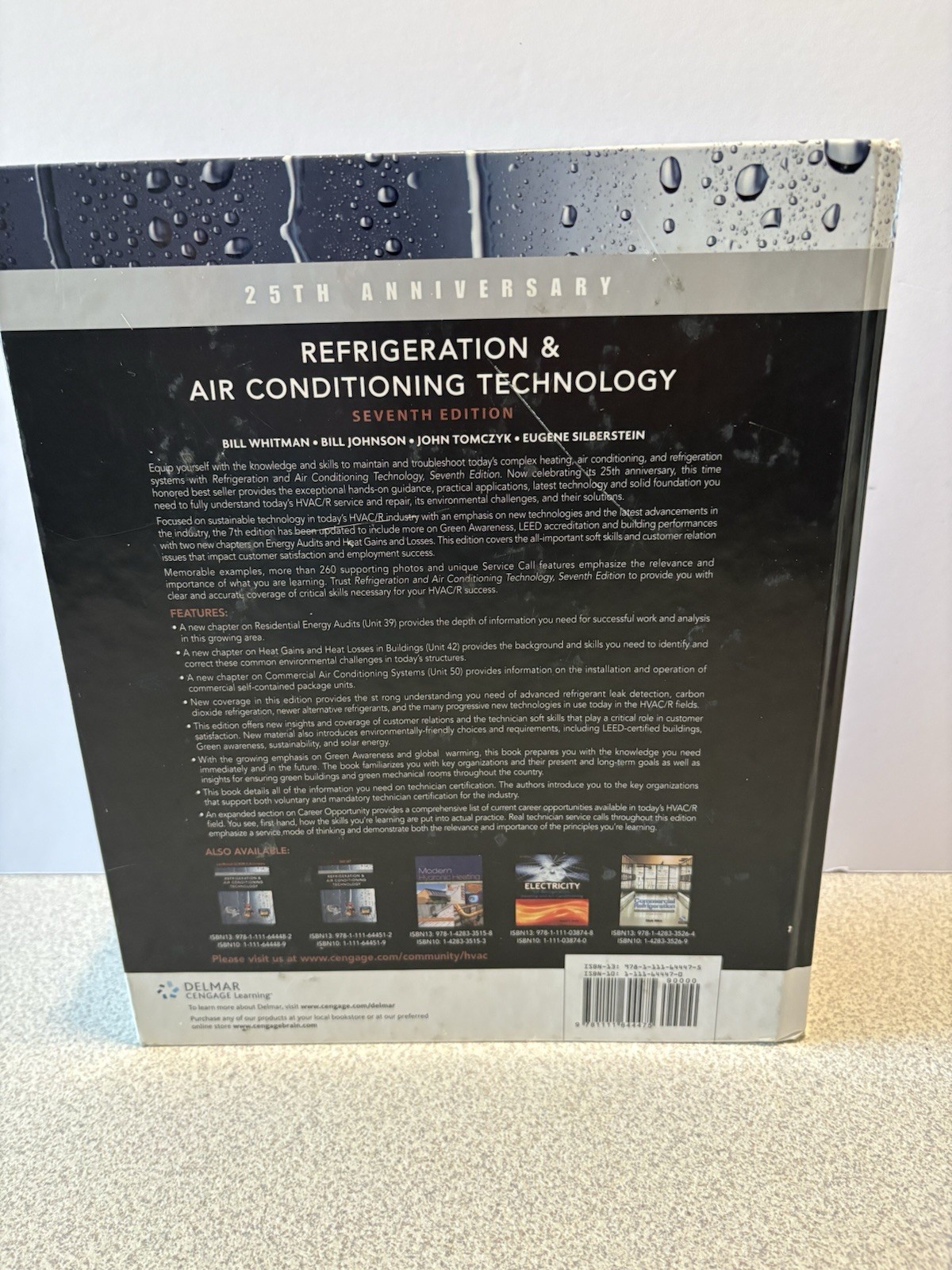 Refrigeration & Air Conditioning Technology HC 7th Ed 25th Anniv. Bill Whitman