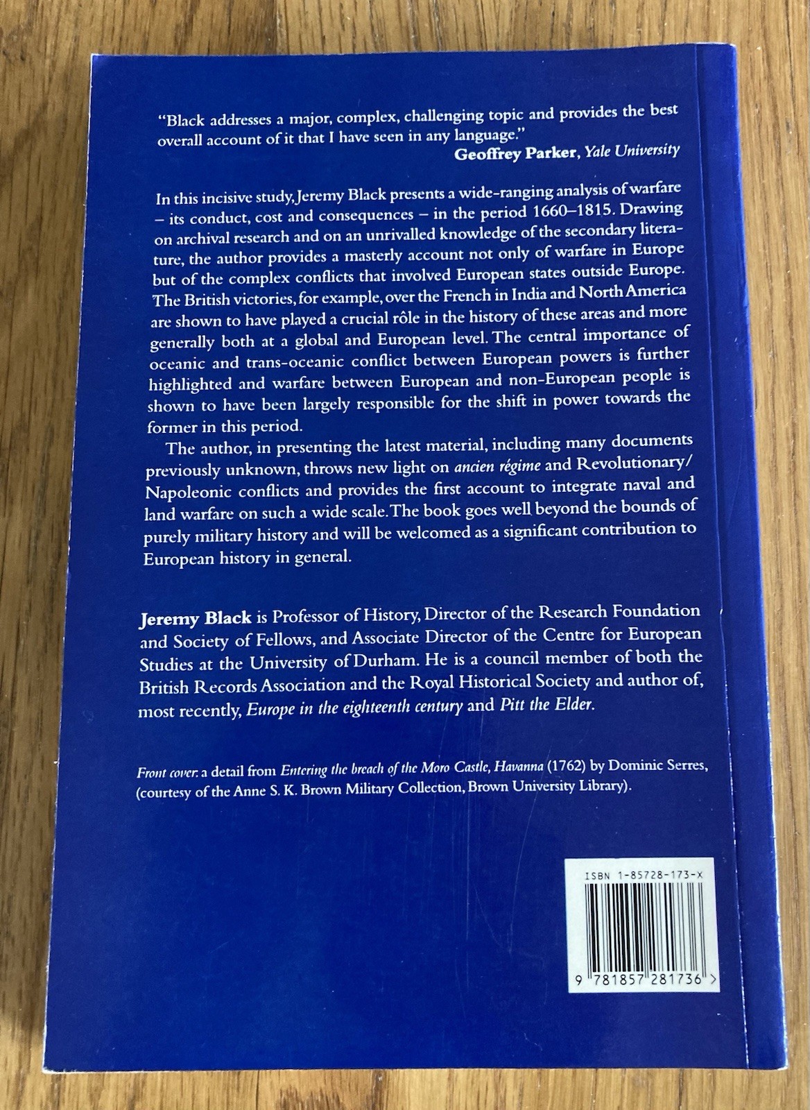 European Warfare 1660-1815. Jeremy Black. 1994 UCL Press Paperback