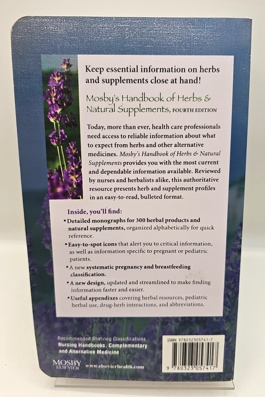 Mosby’s Handbook Of Herbs And Natural Supplements 4th Edition Skidmore-Roth PB