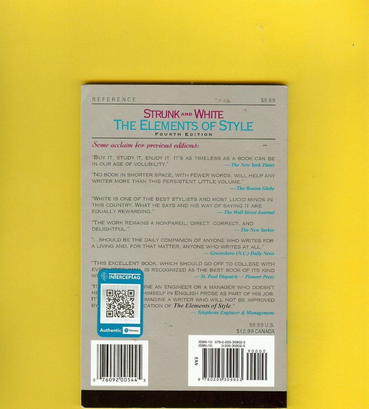 The Elements of Style – Fourth Edition Paperback – by Strunk & White