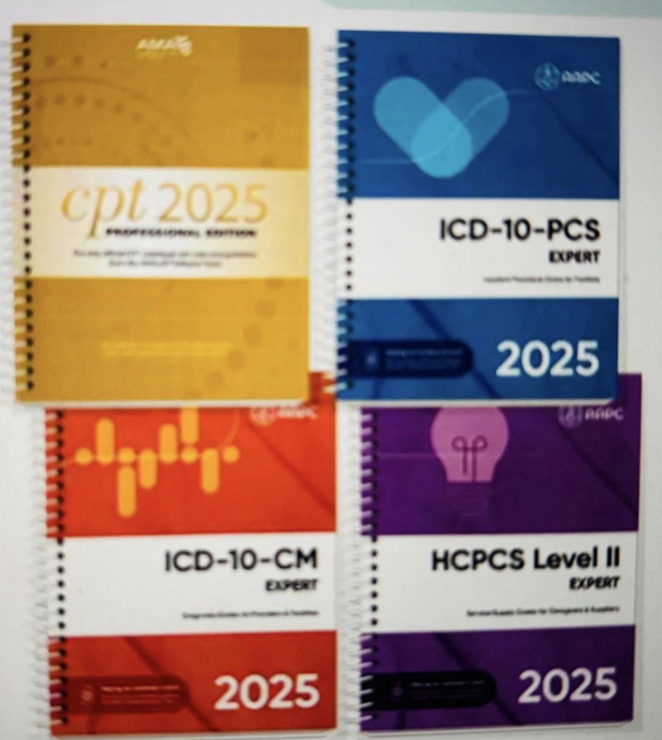 AAPC & AMA CPT 2025, ICD-10-PCS, ICD-10-CM, HCPCS Medical Coding Textbooks