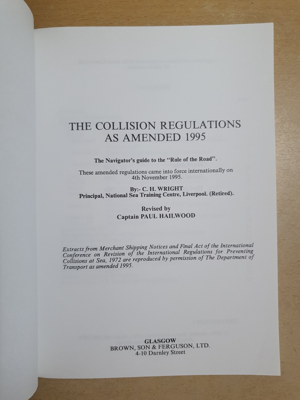 The Collision Regulations, as amended 1995 Fully Explained – CH Wright Vintage