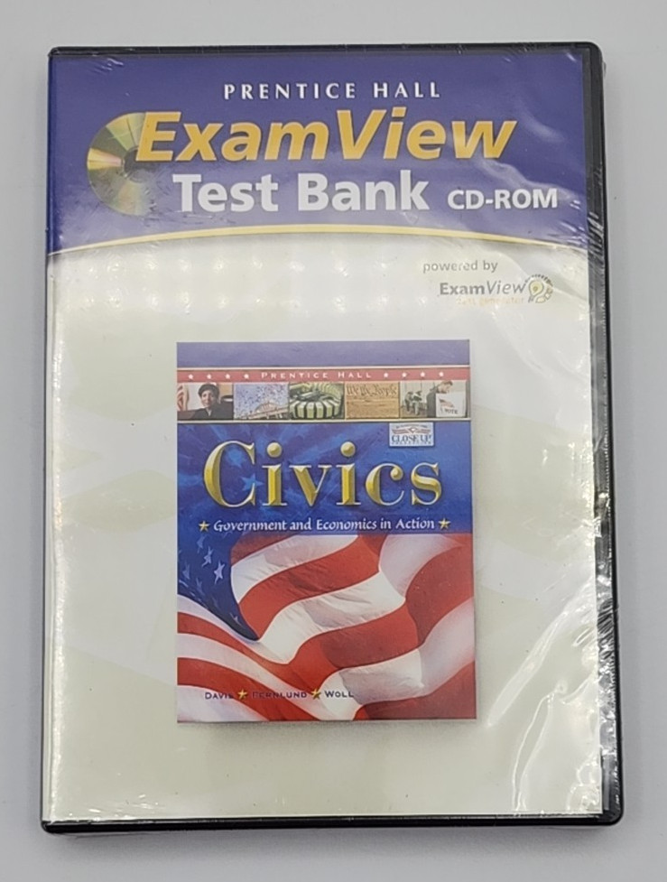 Prentice Hall ExamView CIVICS Test Generator Multimedia CD UNOPENED