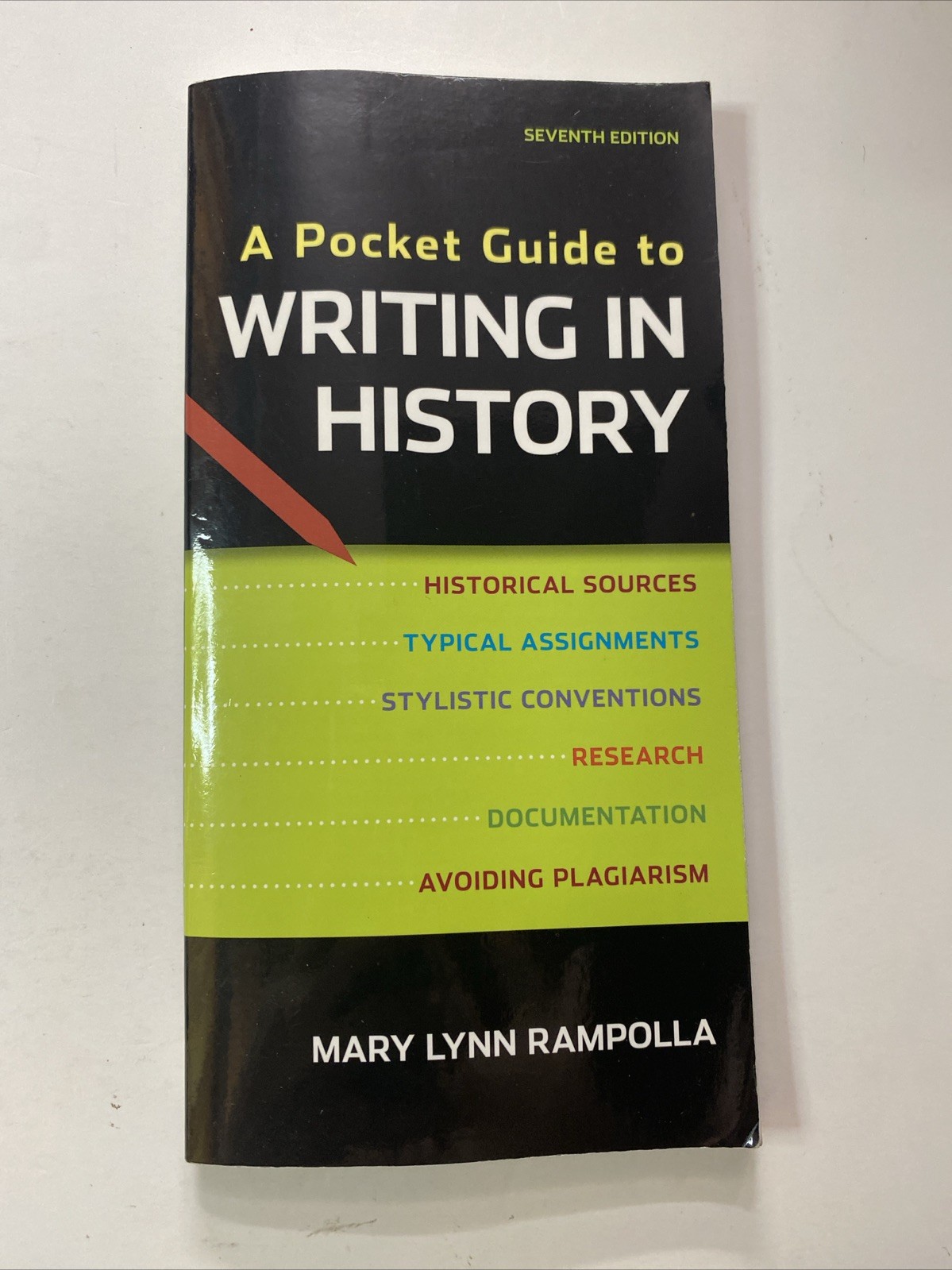 Pocket Guide to Writing in History by Mary Lynn Rampolla (2012, Trade Paperback)