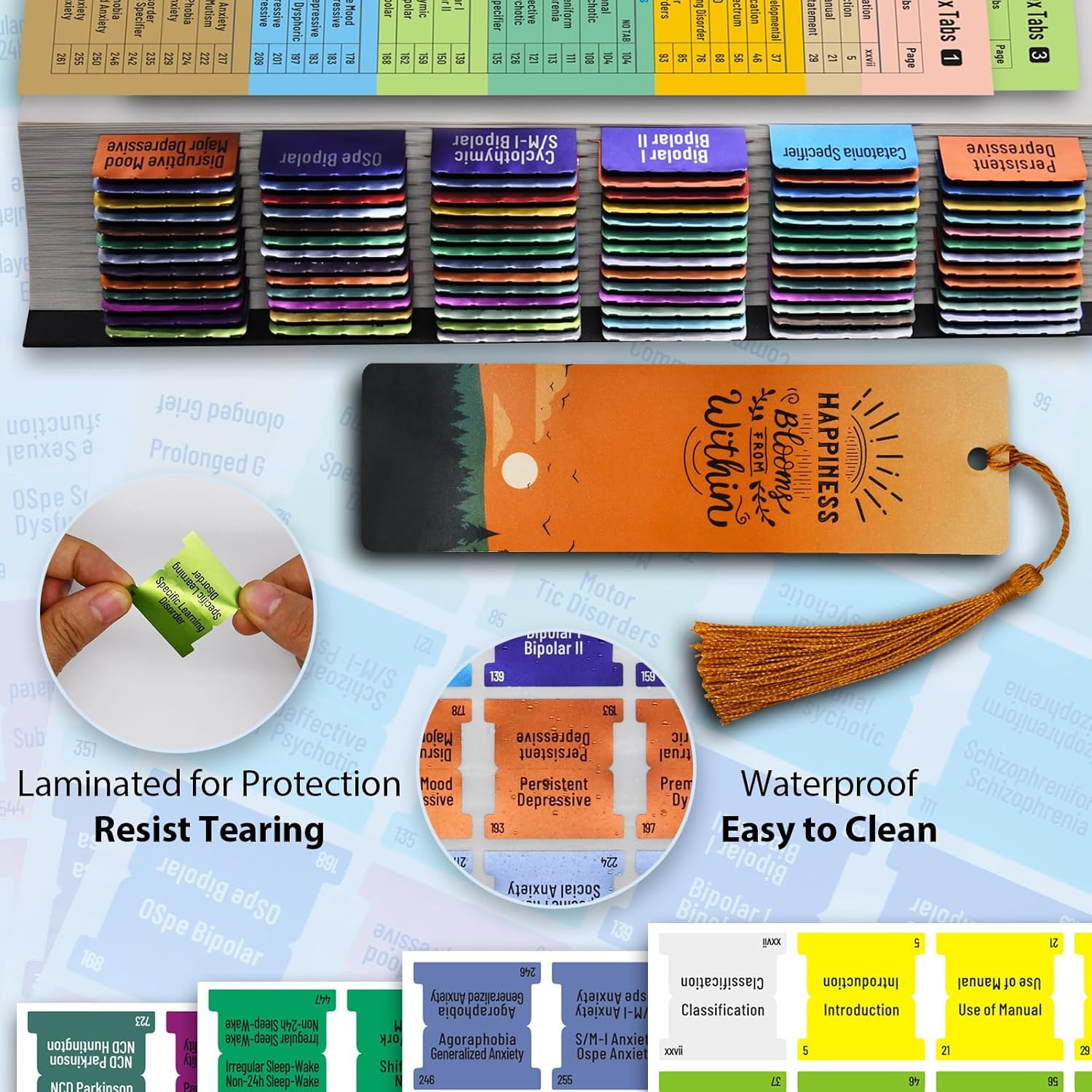 Index Tabs for DSM-5-TR 2022, Color-Coded and Laminated DSM-V-TR Tabs for the Di