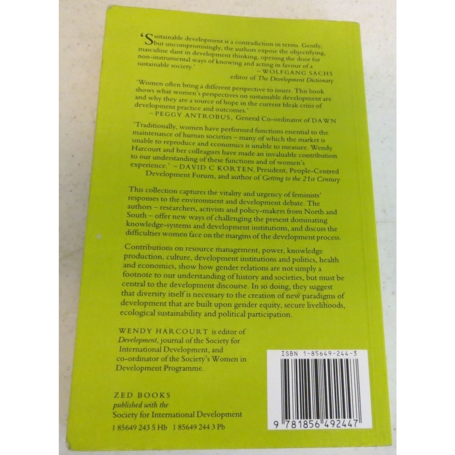 Feminist Perspectives on Sustainable: Development by Harcourt, Wendy (edit).