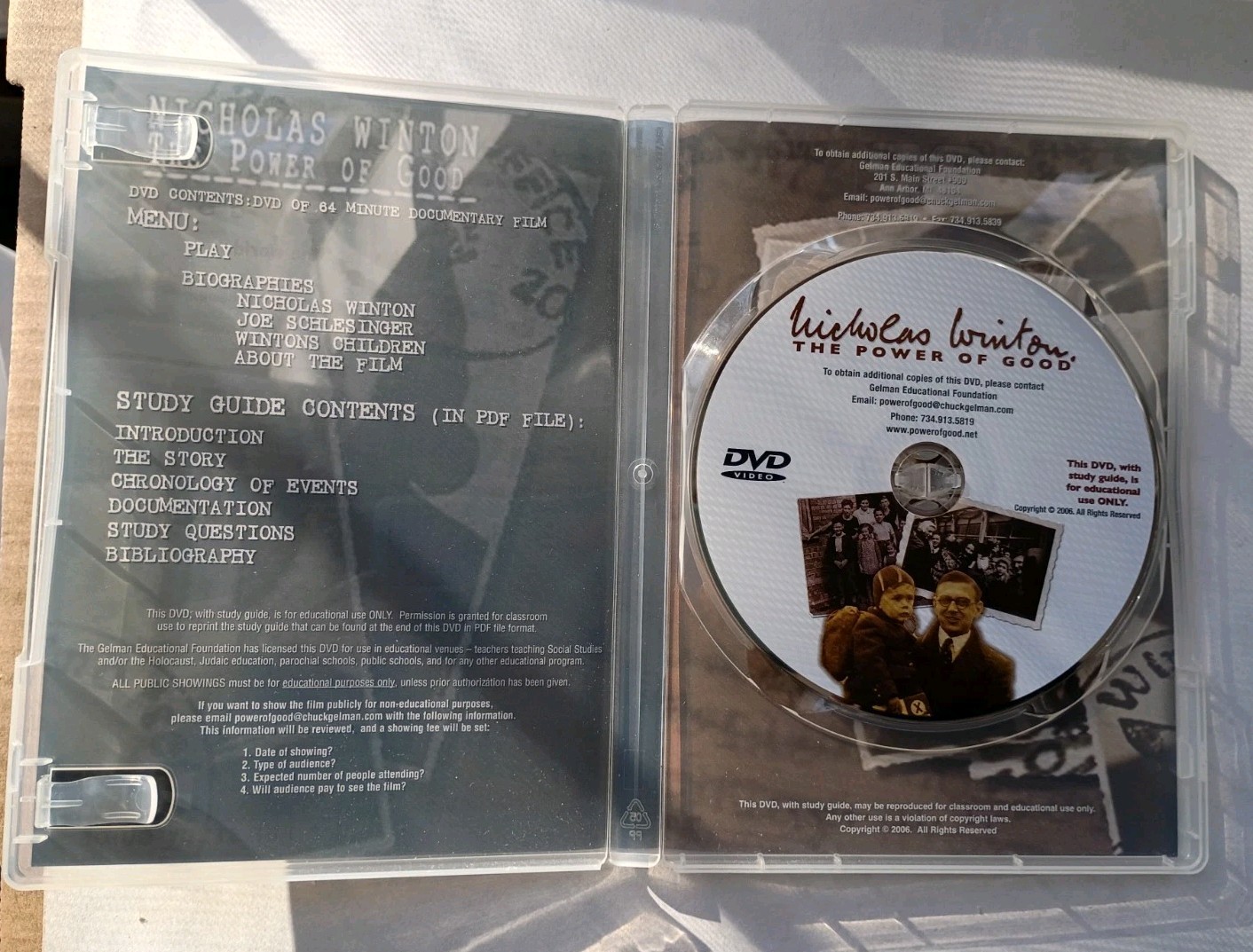 NICHOLAS WINTON The Power of Good Documentary DVD, PDF Study Guide – MINT DISC!