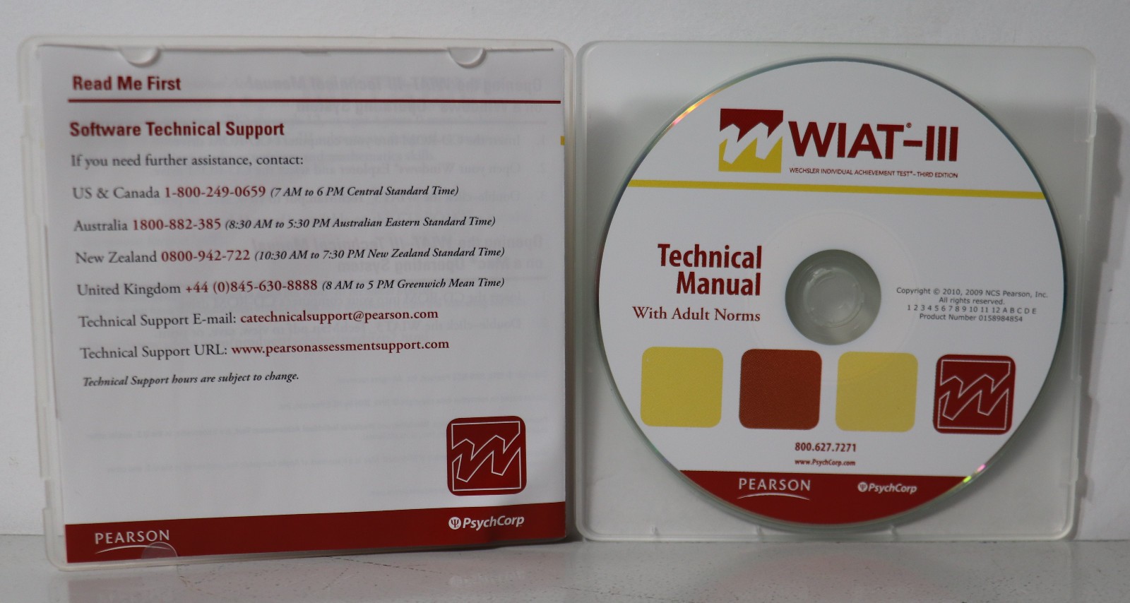 Wechsler Individual Achievement Test Third Edition WIAT-III Technical Manual CD
