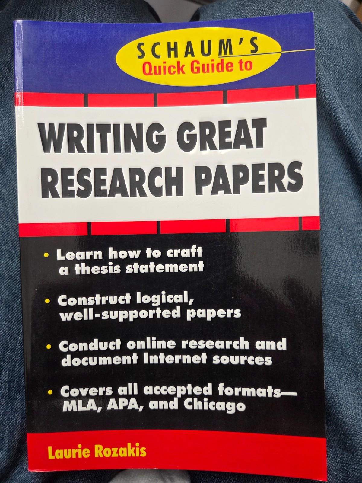 Schaum’s quick guide to writing great research papers Laurie Rozakis