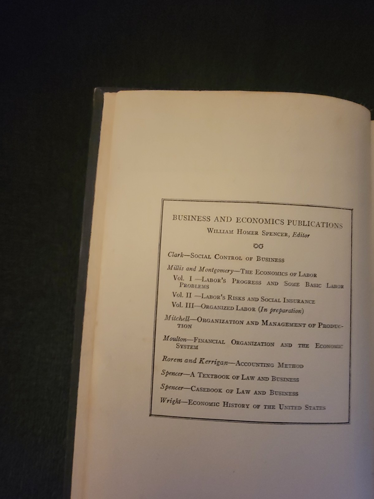 McGraw-Hill A Textbook of Law and Business 2nd Ed HC 1927 Spencer