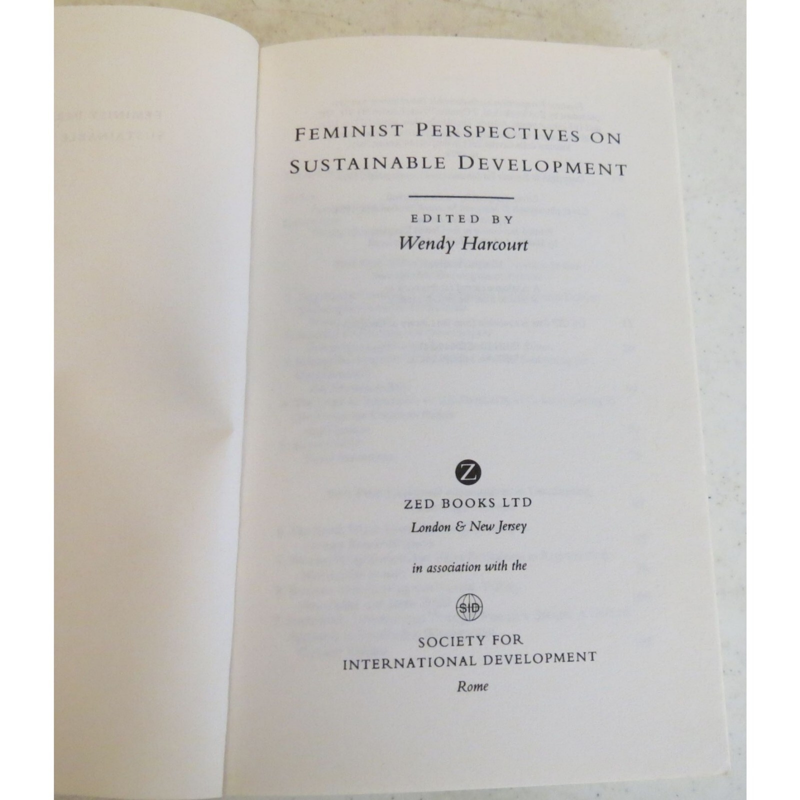 Feminist Perspectives on Sustainable: Development by Harcourt, Wendy (edit).