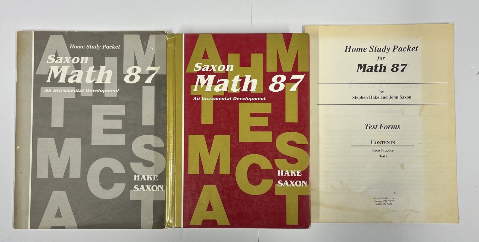 Saxon Math 87 SET textbook home study packet test forms homeschool READ