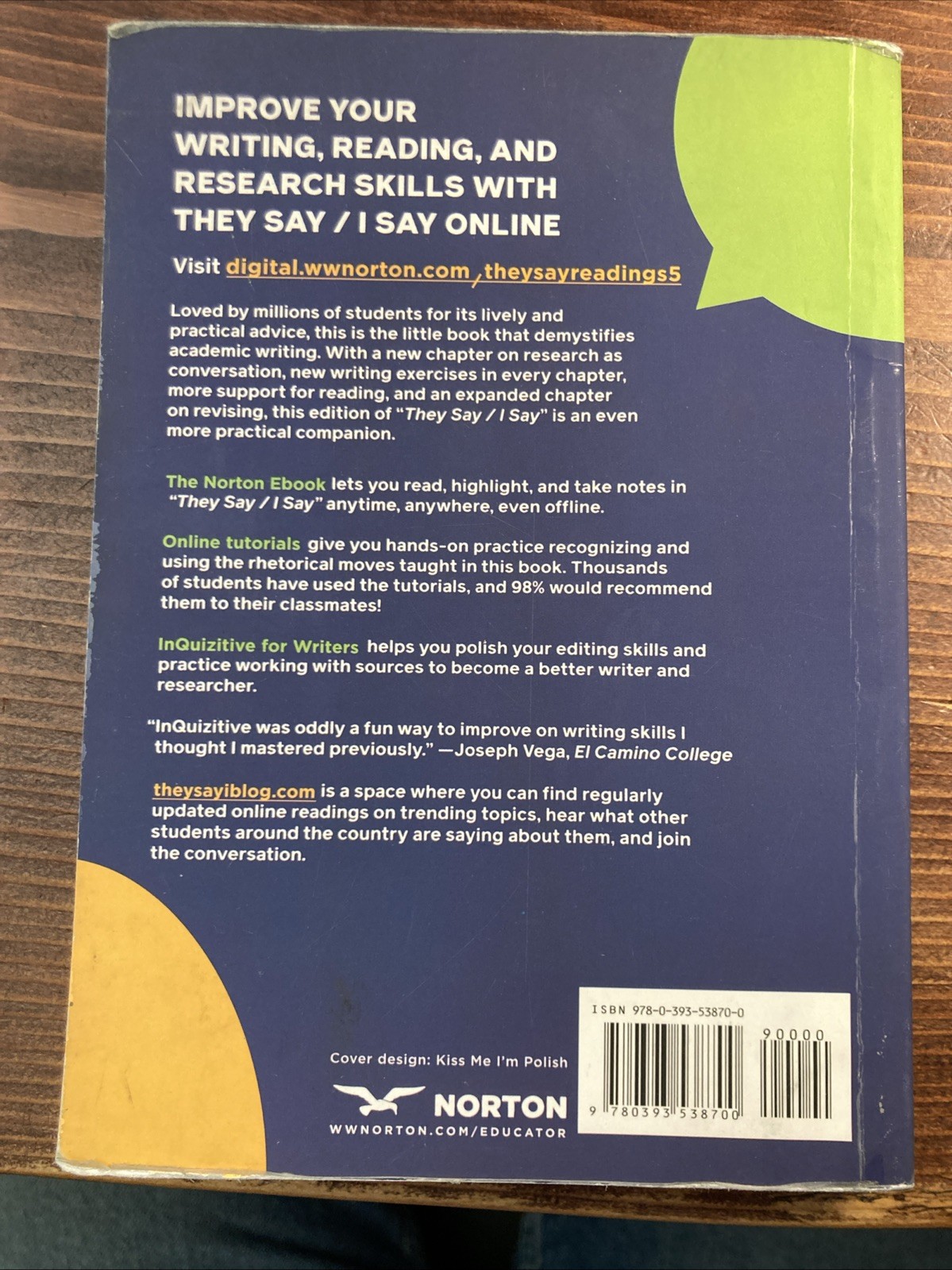 They Say I Say by Cathy Birkenstein and Gerald Graff (2021, Trade Paperback)