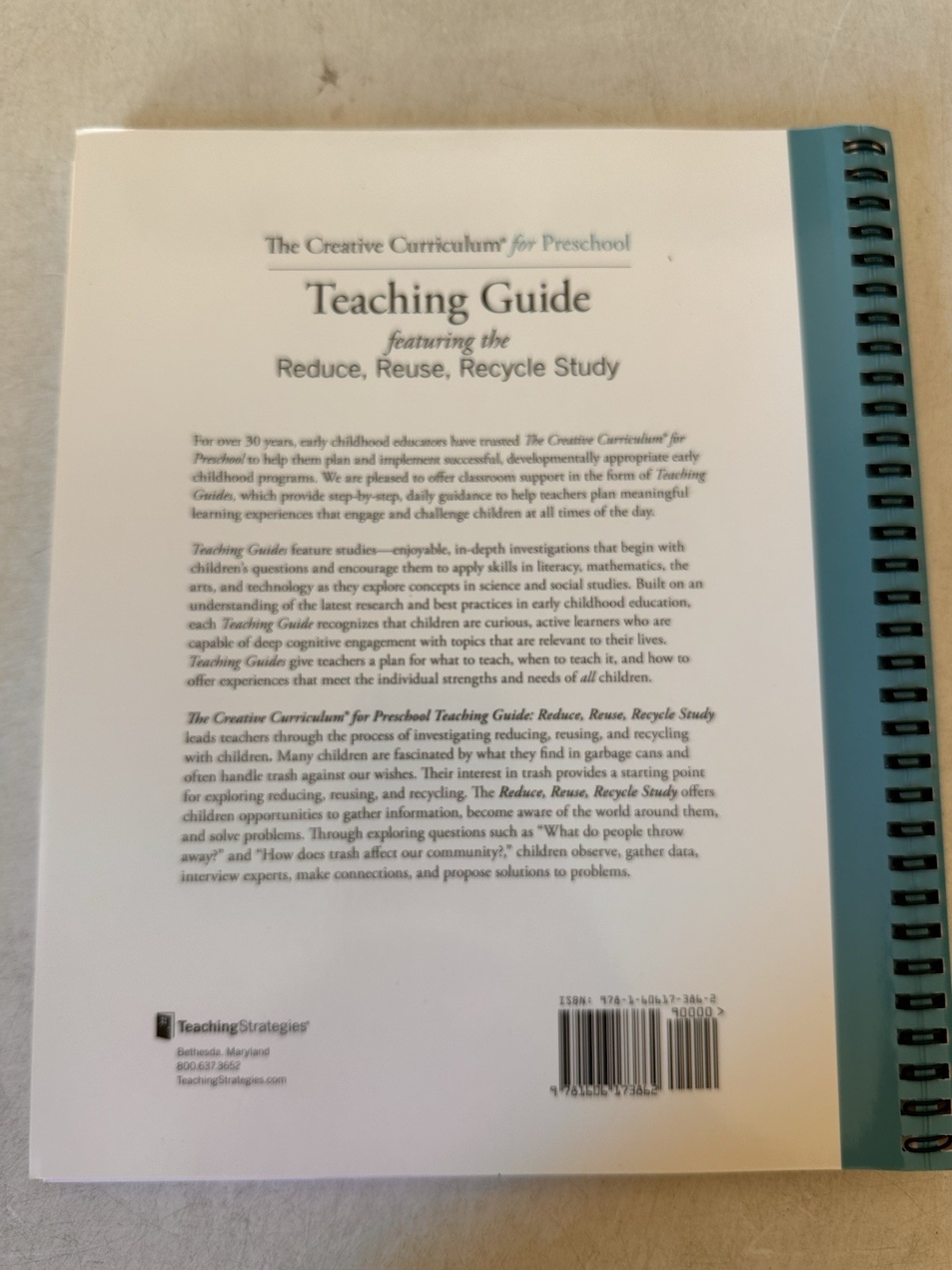 The Creative Curriculum for Preschool Teaching Guide Featuring the Reduce, R…