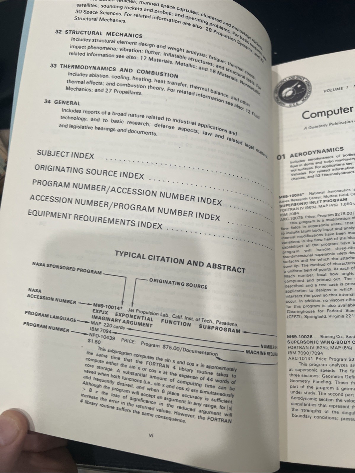 Computer Program Abstracts By NASA July 15 1969 vol 1 No 1/2 Combined. Rare!