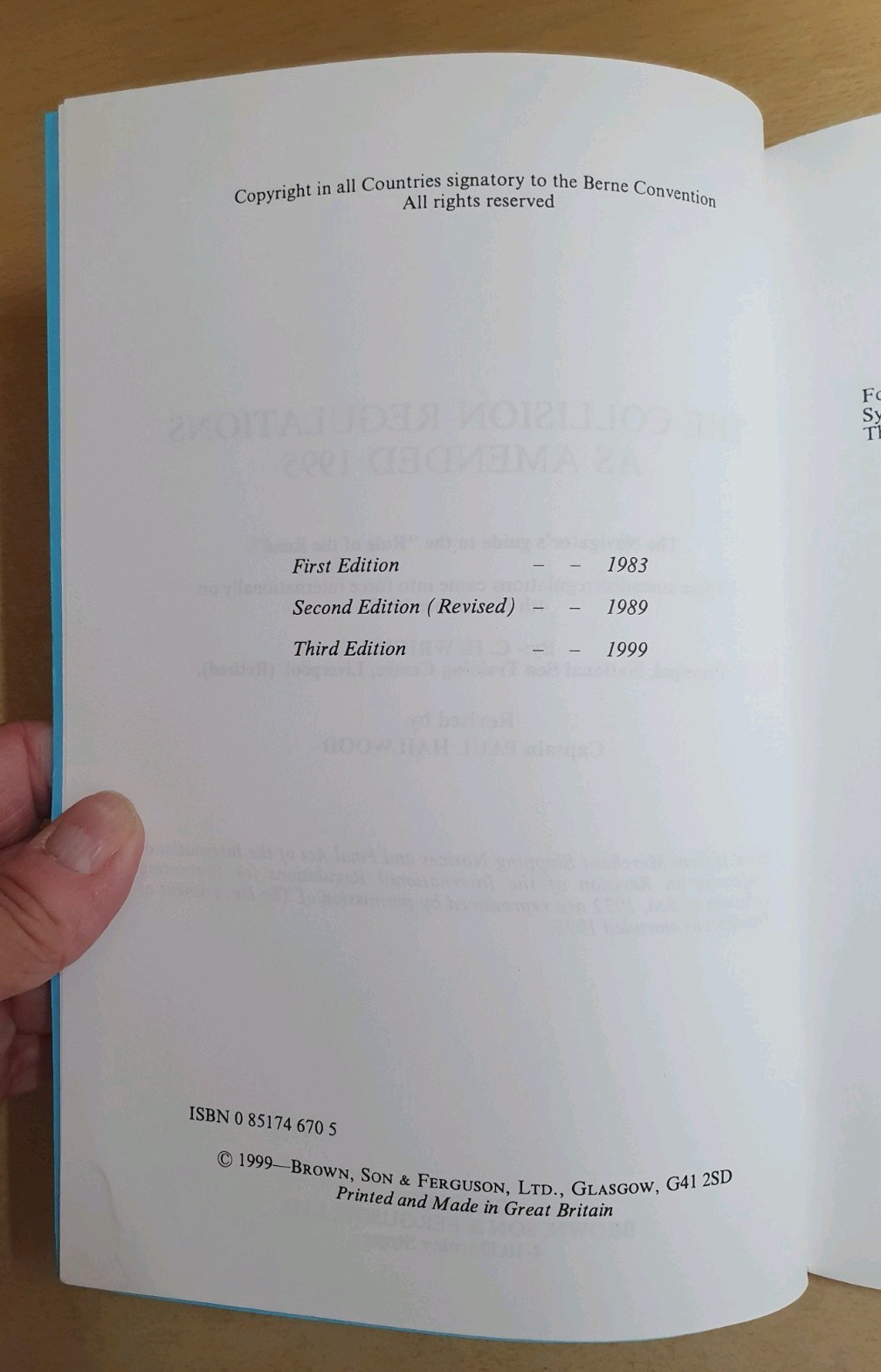 The Collision Regulations, as amended 1995 Fully Explained – CH Wright Vintage