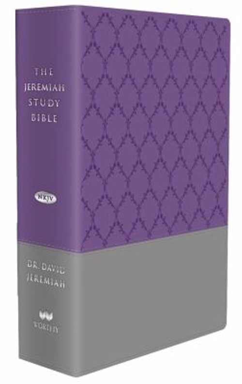 The Jeremiah Study Bible, NKJV: Purple and Gray Burnished W/ Deco