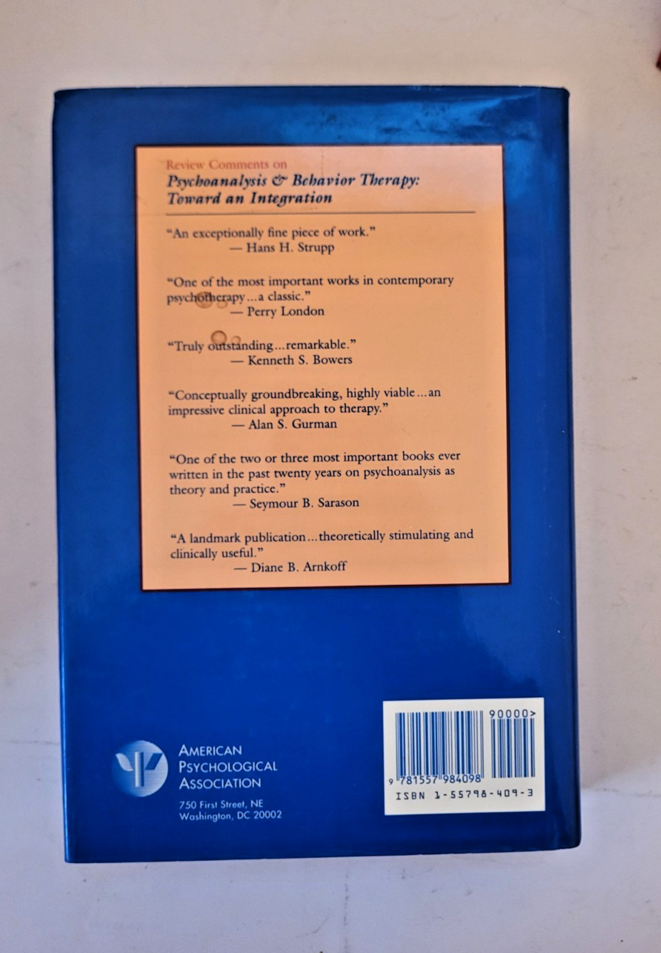 Psychoanalysis, Behavior Therapy, and the Relational World Paul L