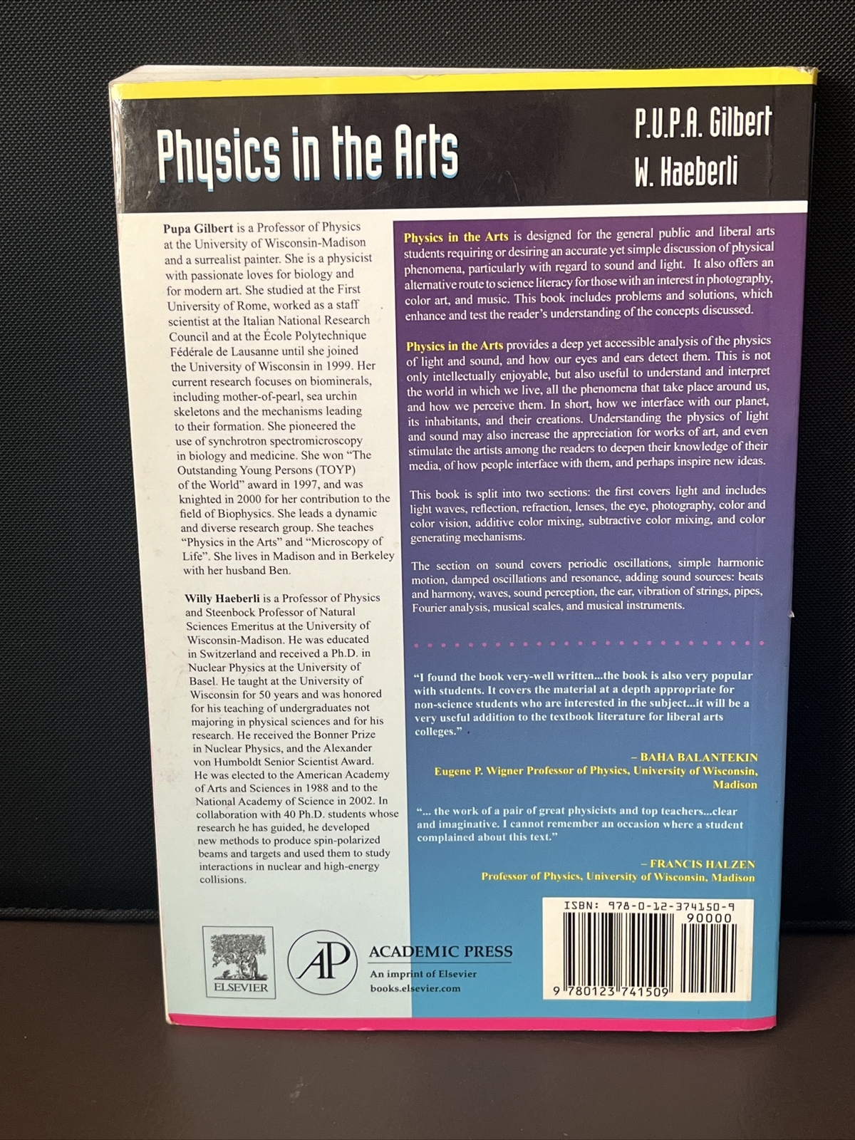 Complementary Science Ser.: Physics in the Arts by Willy Haeberli and Pupa U. P.
