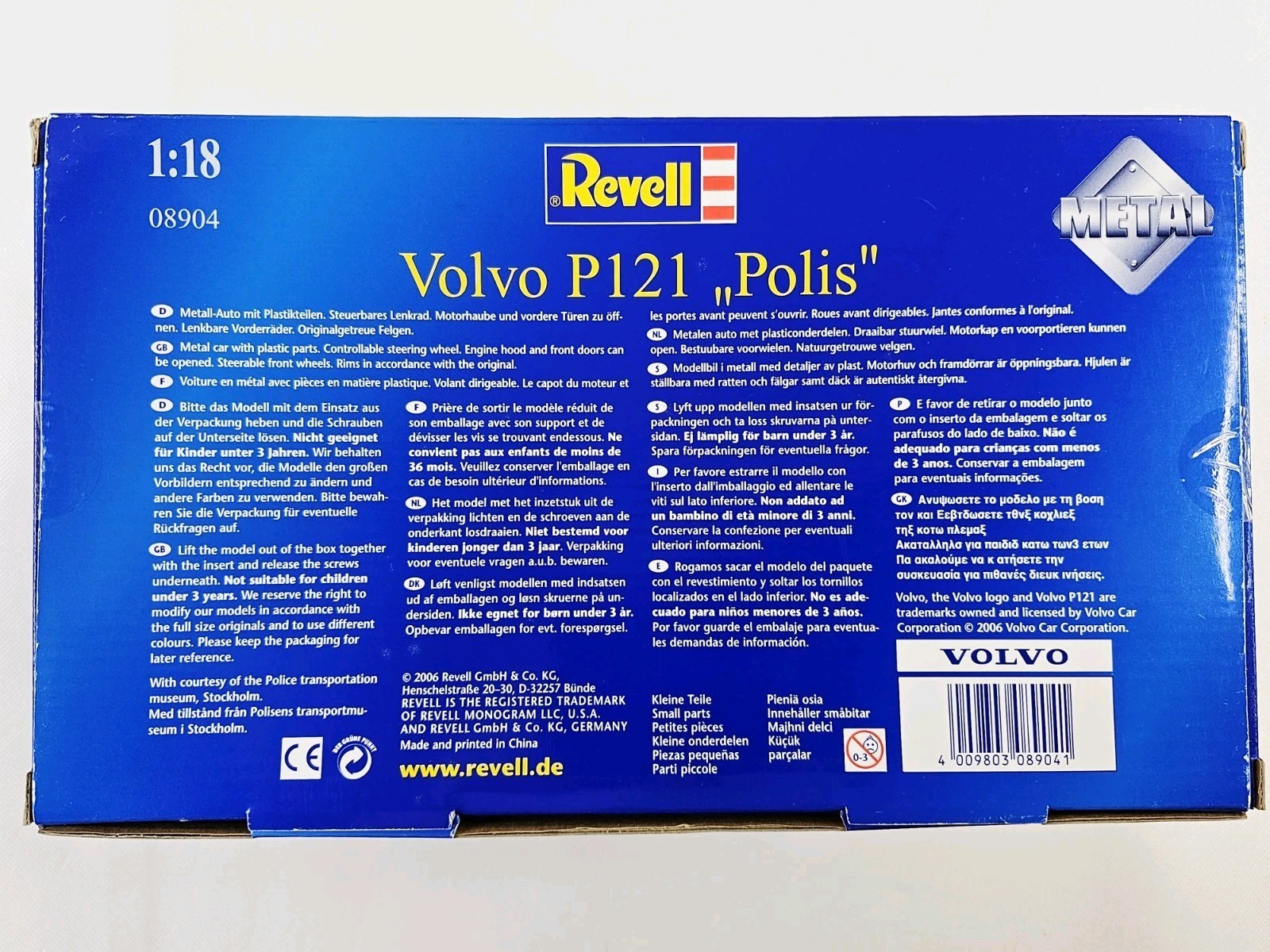 DEFECTIVE Revell Volvo P121 Polis Police Diecast Model Car 118 Scale G3D