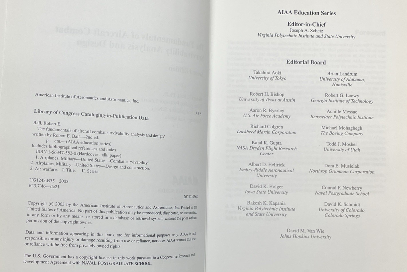 The Fundamentals of Aircraft Combat Survivability Analysis & Design 2nd Edit. AP