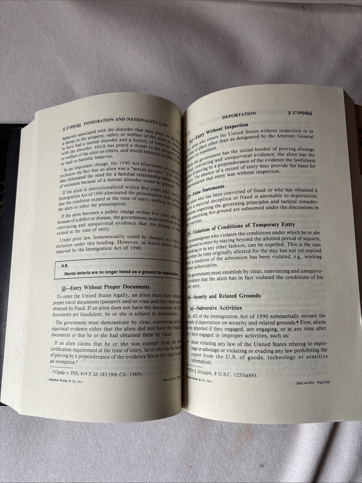 Immigration Law and Procedure Imigration – Nationality Gordon 1991 Desk Edition